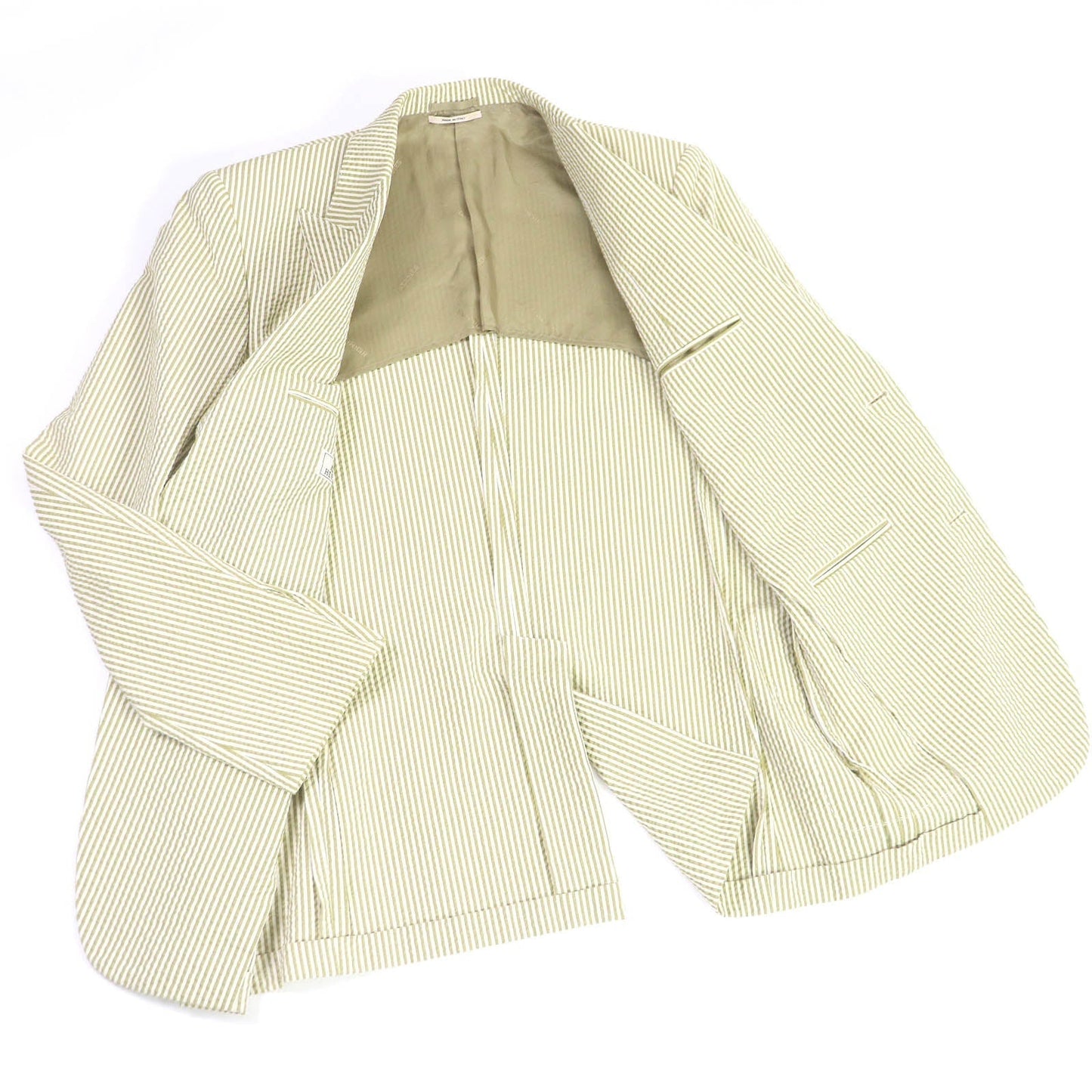 HERMES tailored jacket cotton Khaki type 48