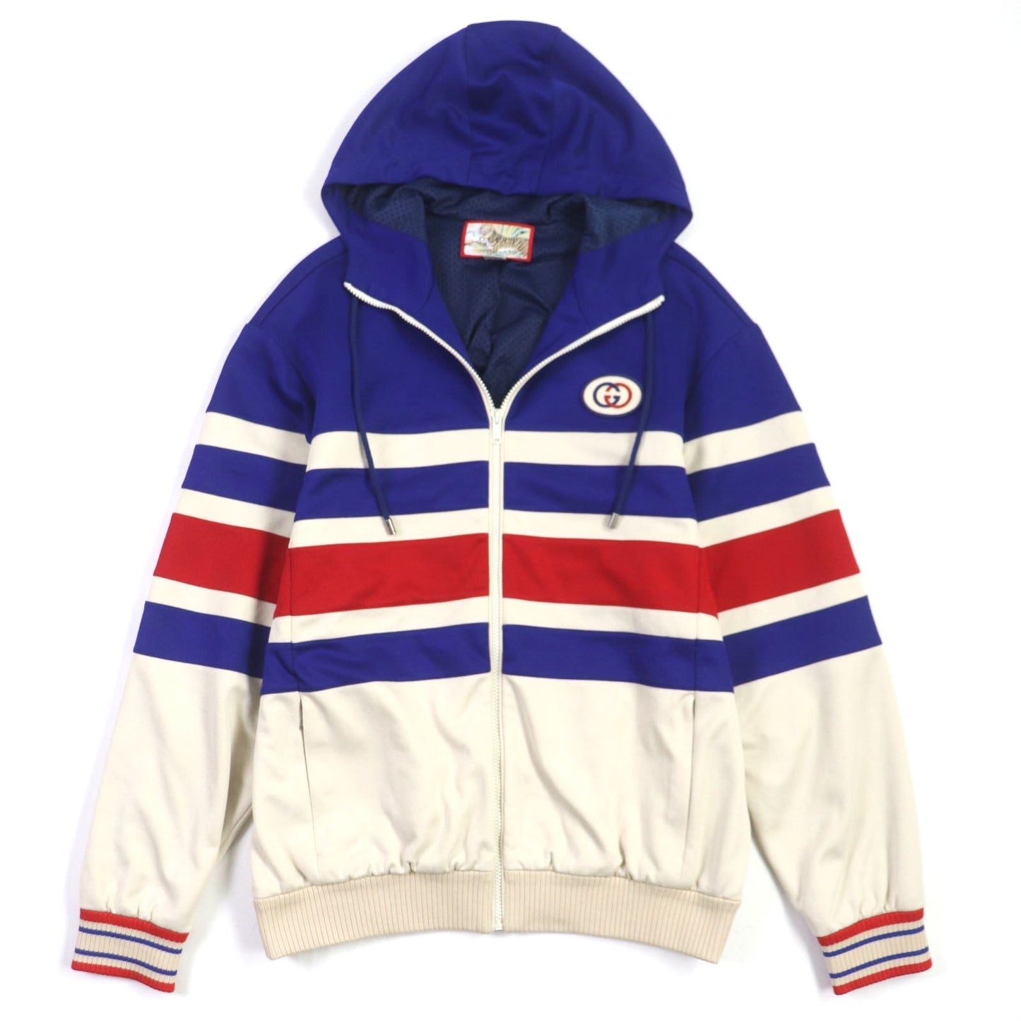 GUCCI Track jacket 683516 Main: 55% polyester, Main: 45% cotton, Part: 93% polyester, Part: 5% nylon, Part: 2% polyurethane blue beige red TIGER mens XS