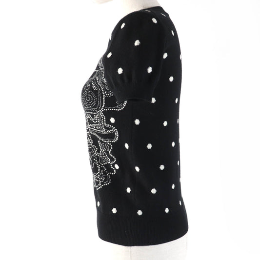 HERMES Short sleeve knit 3E2623D8 cashmere black BRIDES de GALA Ceremony Bridle 34