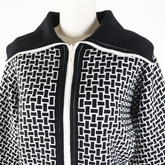 HERMES Blouson 2H2200DD wool Black White cartouche 34