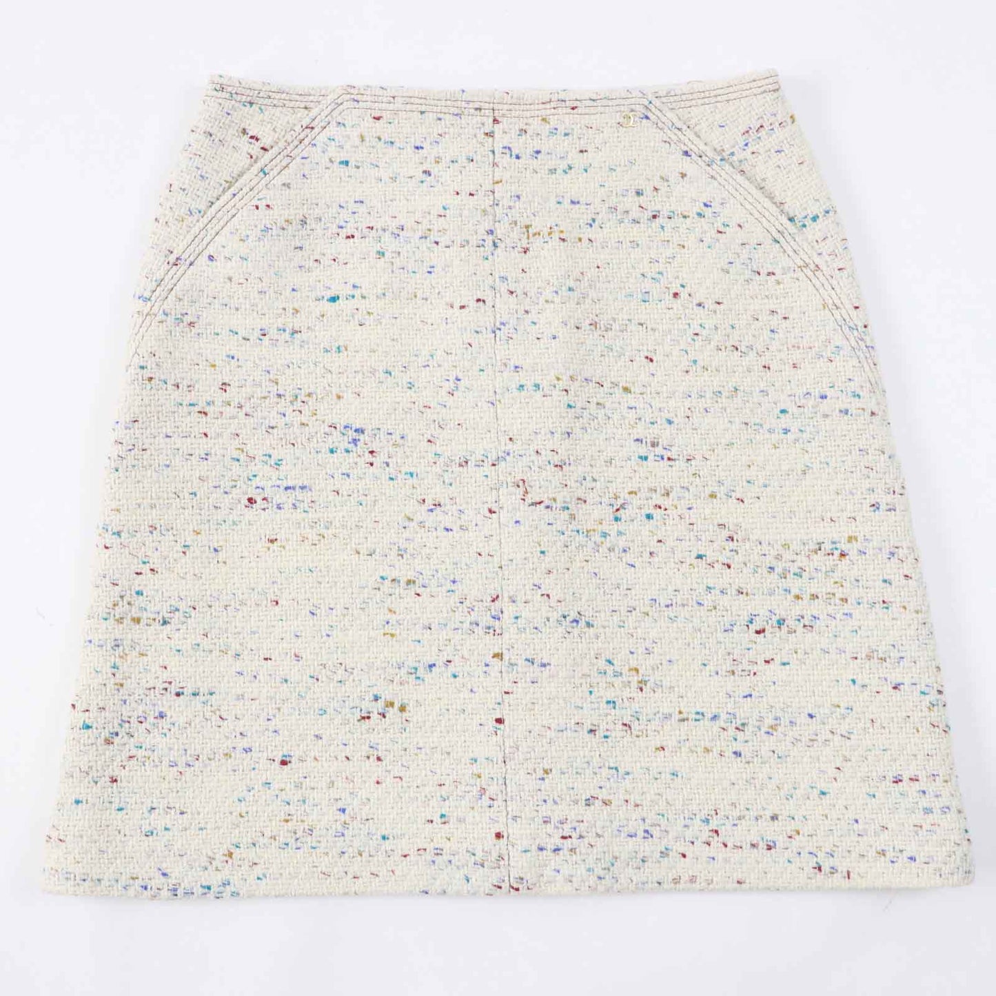CHANEL   Wool Nylon Trapezoid Skirt 46