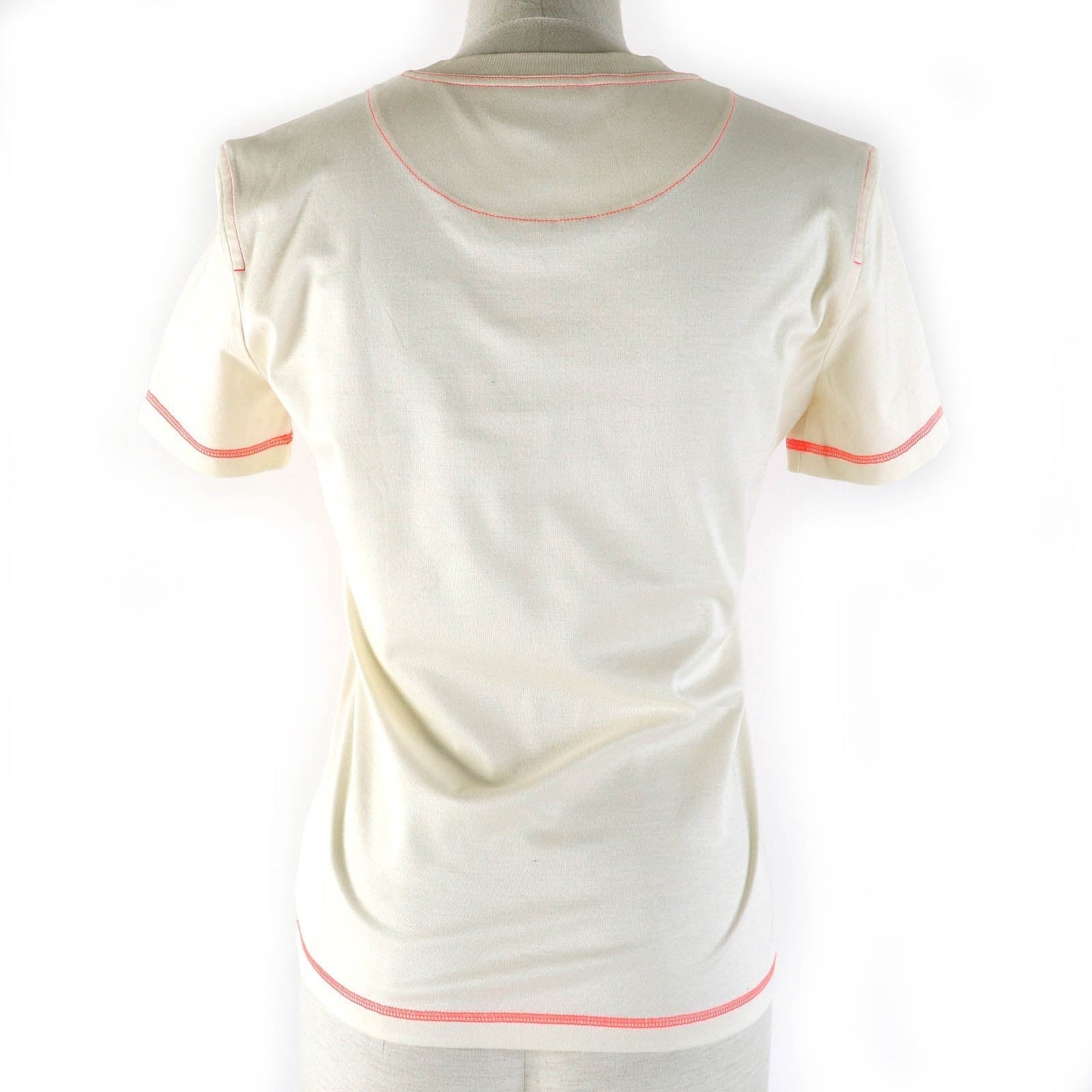 HERMES Short sleeve T-shirt 2H4616DH cotton Light Beige Neon Orange Jungle love 34