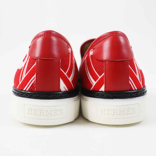 HERMES sneakers Velor Red 36.5