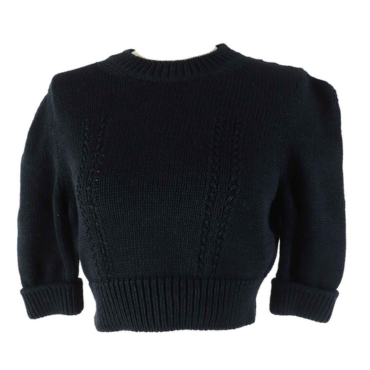 CHANEL Short sleeve knit 22S P72760 Outer: 78% cotton, Outer: 22% polyamide, Part: 80% cotton, Part: 20% polyamide black Women 36