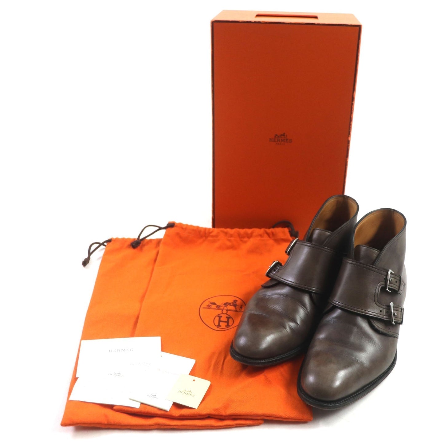 HERMES Ankle boots Main: Leather Dark brown mens 40 1/2  d