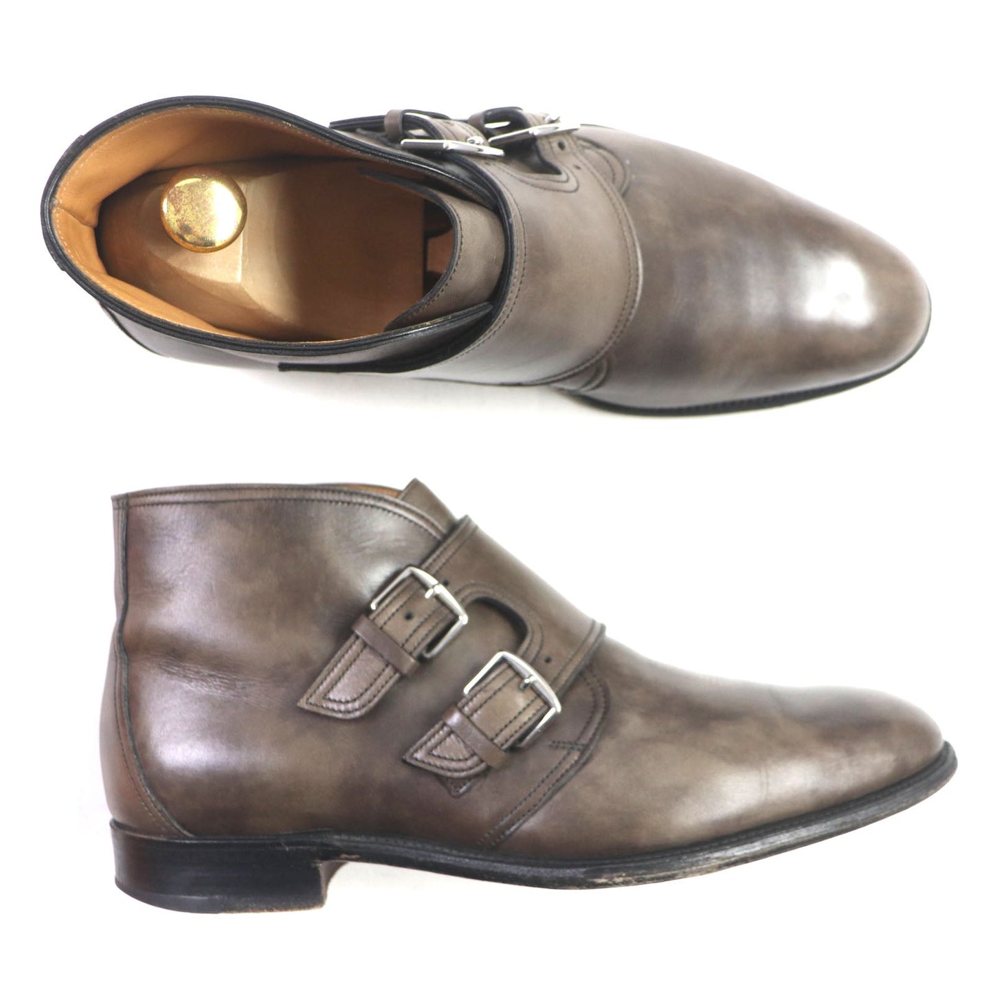 HERMES Ankle boots Main: Leather Dark brown mens 40 1/2  d