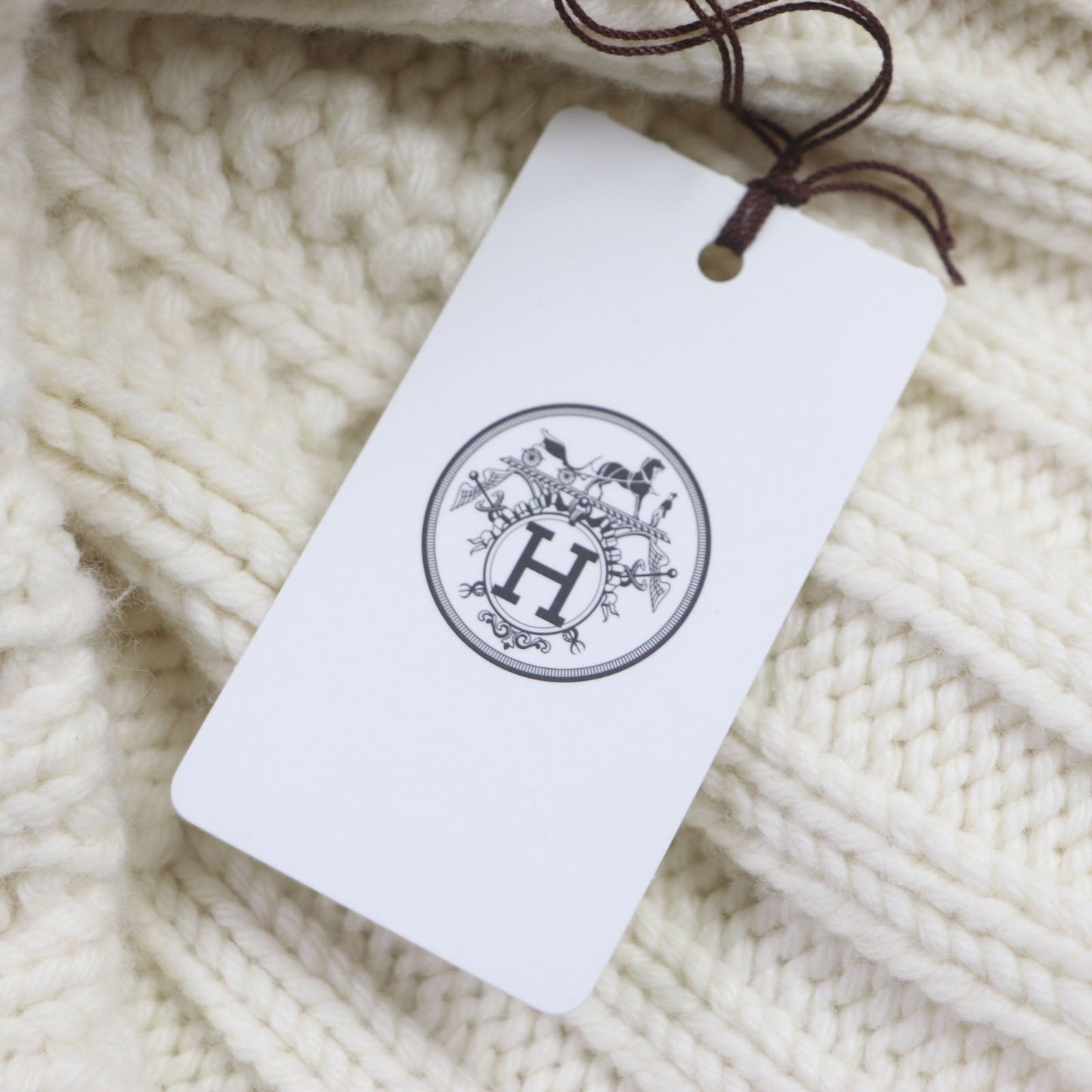 HERMES sweater Main: 70% wool, Main: 30% cashmere white mens S  d