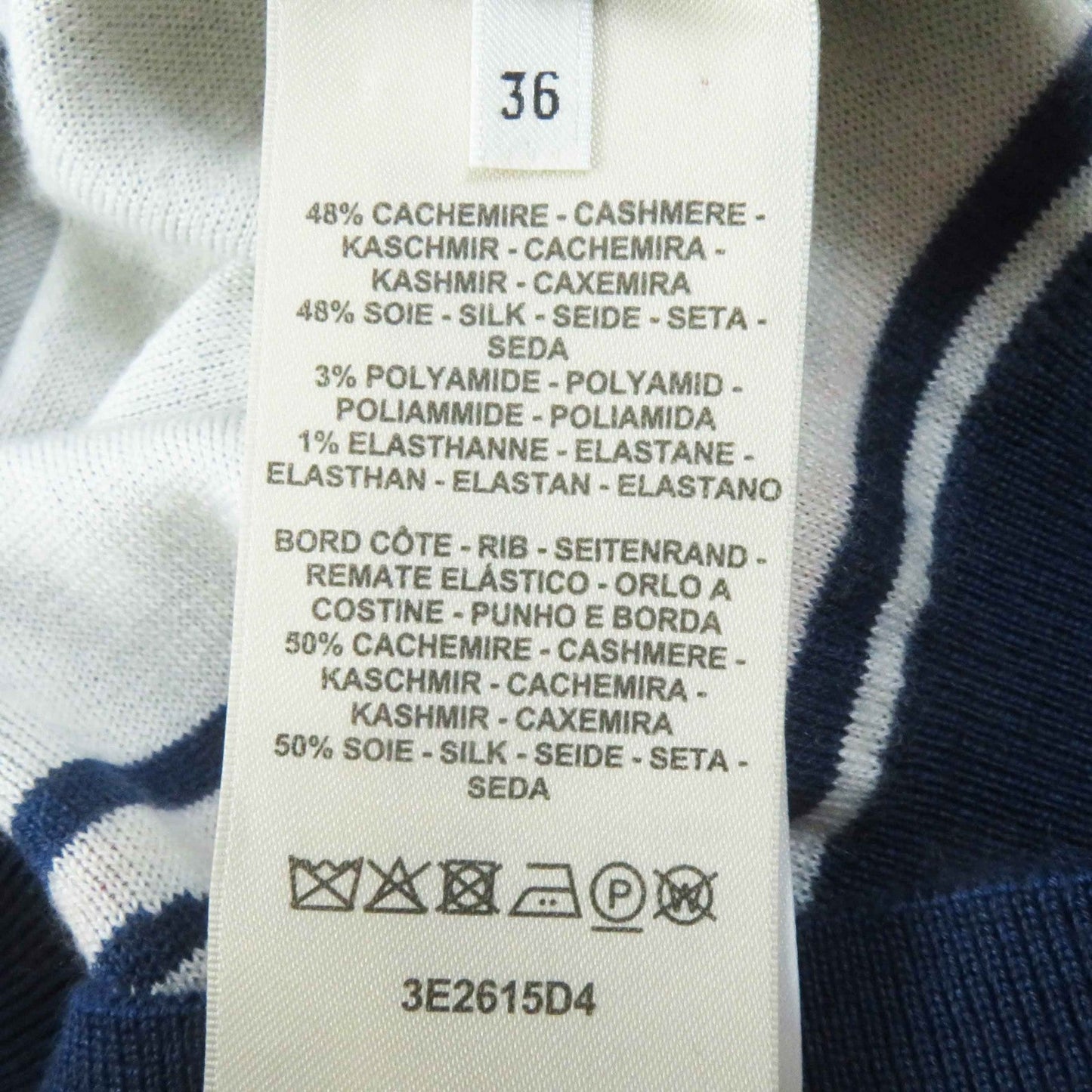 HERMES Short sleeve knit 3E2615D4 Main: 48% cashmere, Main: 48% silk, Main: 3% nylon, Main: 1% polyurethane, Part: 50% cashmere blue Canoe Women 36  d