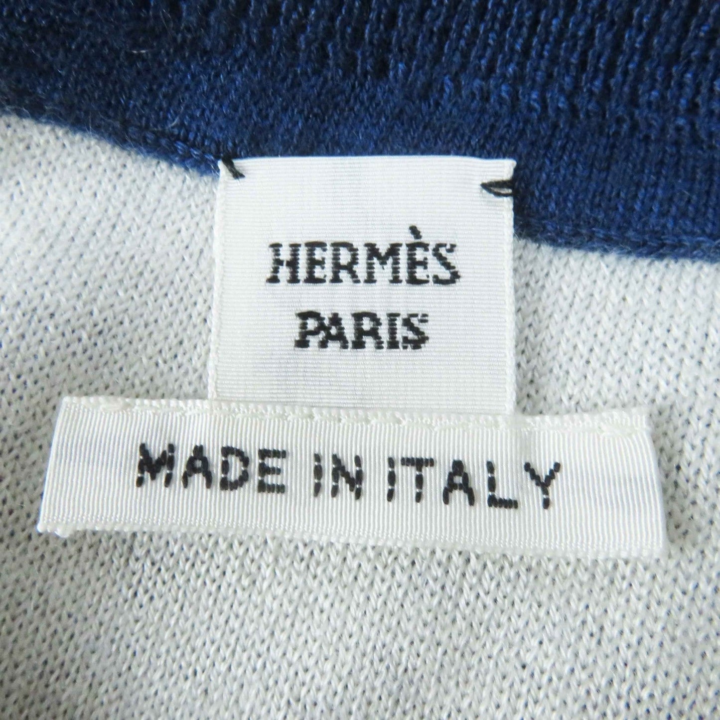 HERMES Short sleeve knit 3E2615D4 Main: 48% cashmere, Main: 48% silk, Main: 3% nylon, Main: 1% polyurethane, Part: 50% cashmere blue Canoe Women 36  d
