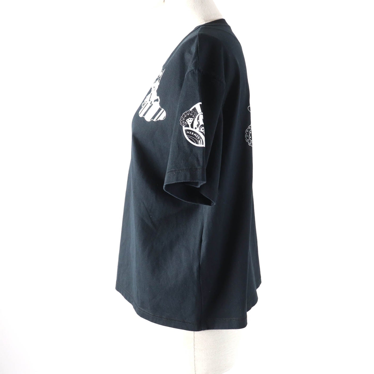 HERMES Short sleeve T-shirt 2E4602DU Main: 100% cotton black Women 38  d