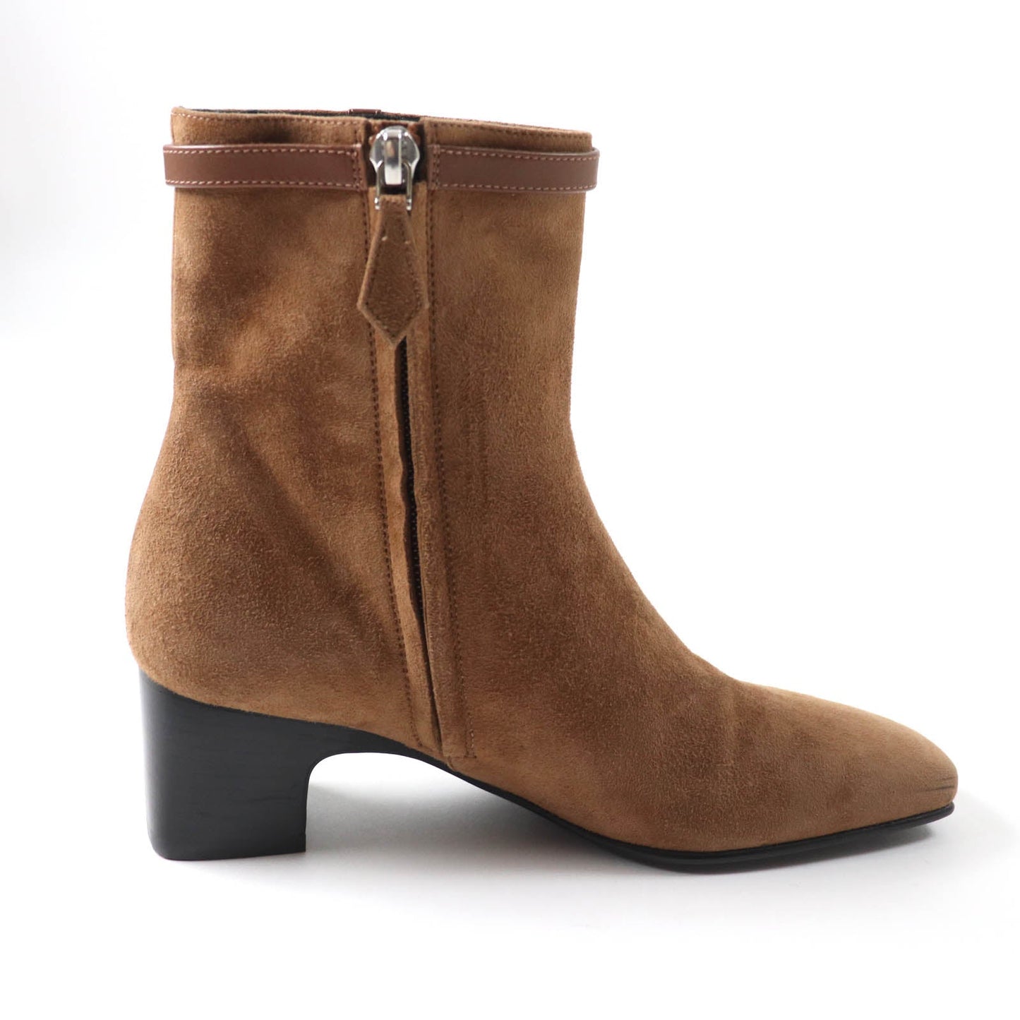 HERMES short boots 232082Z Main: suede leather, part: leather Brown Women 35  d