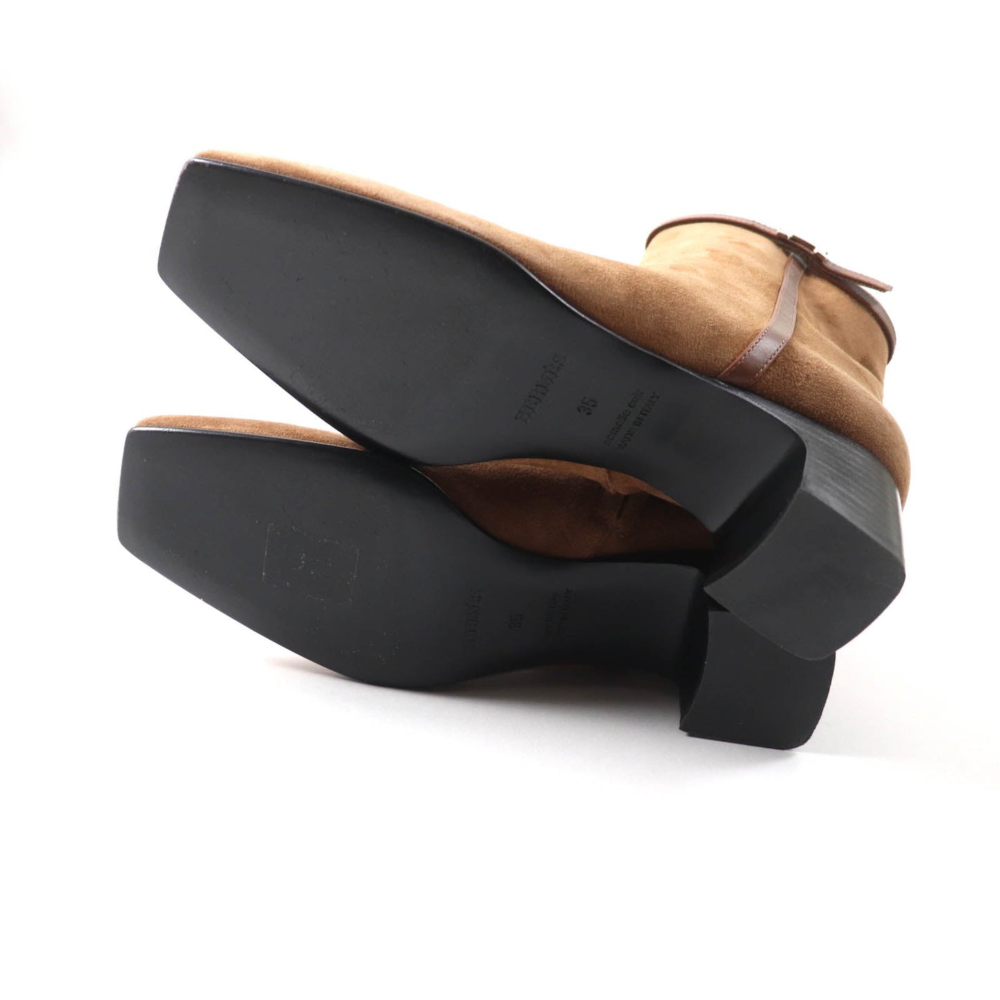 HERMES short boots 232082Z Main: suede leather, part: leather Brown Women 35  d