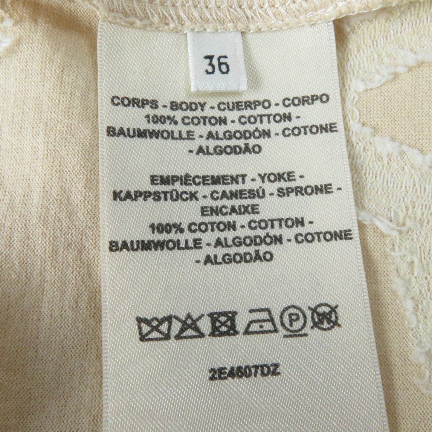 HERMES tops 2E4607DZ Main: 100% cotton beige Women 36  d