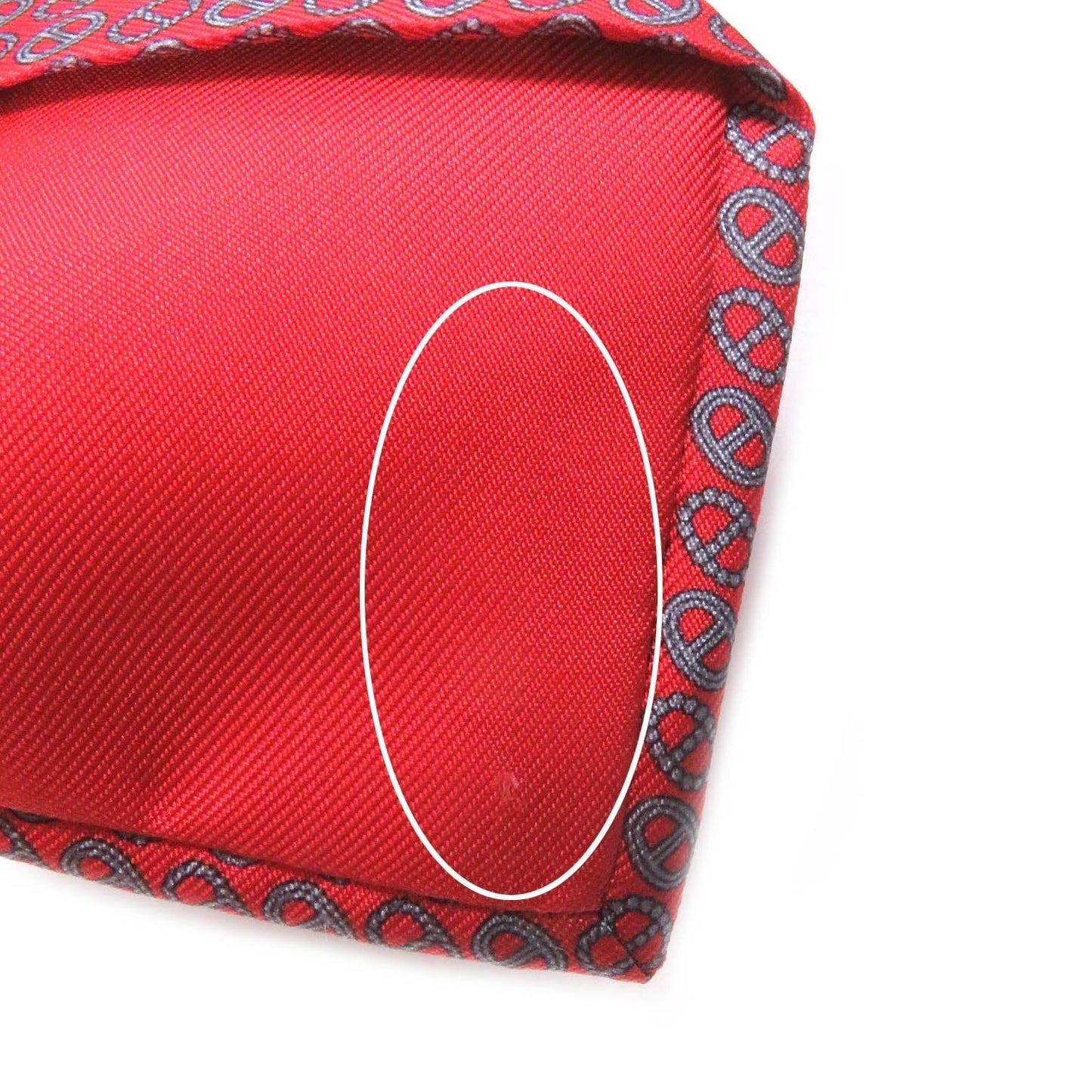 HERMES tie Main: 100% silk Rouge Gris mens  d