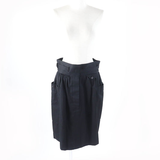 HERMES skirt Main: 100% cotton, some parts: sheep leather black Women 42  d