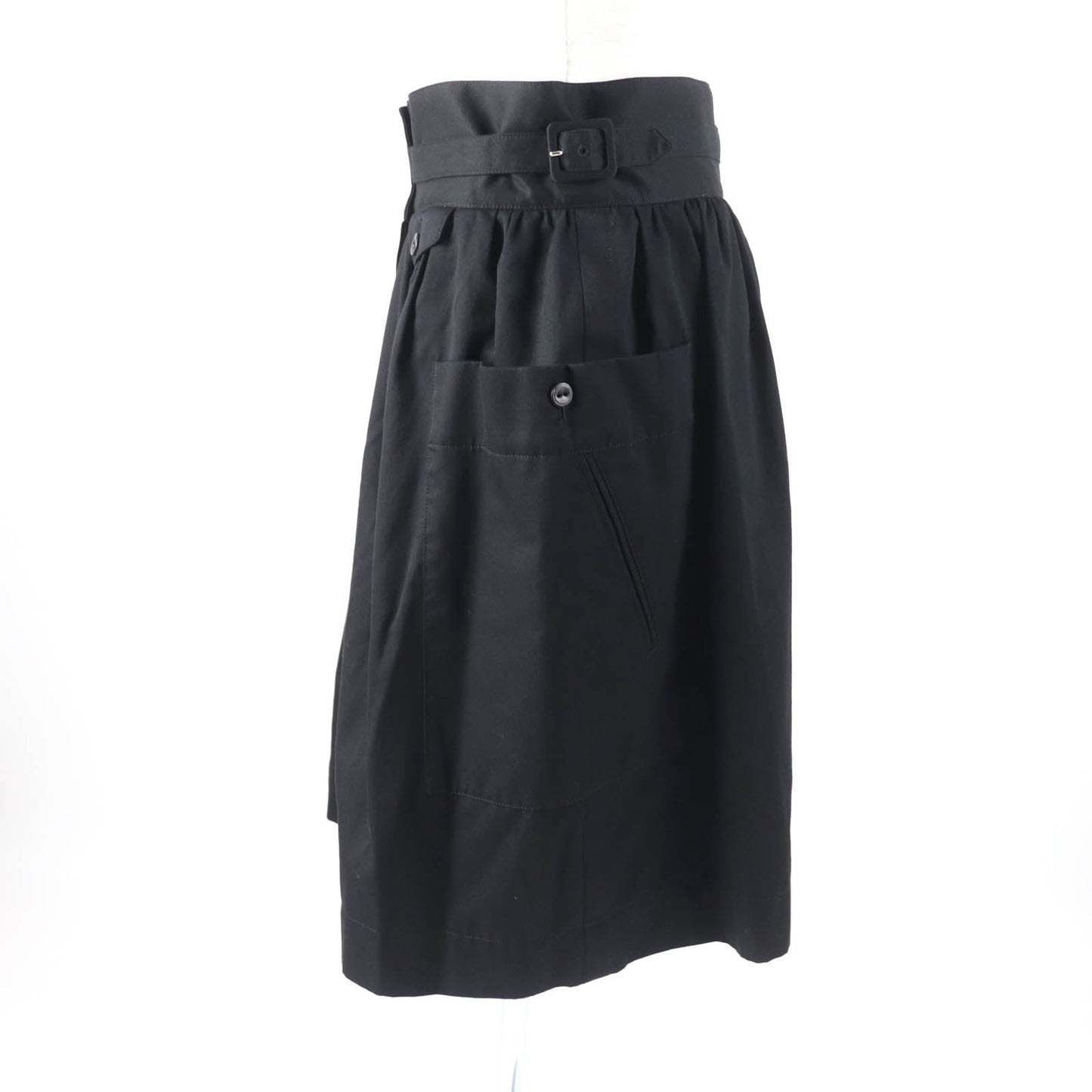 HERMES skirt Main: 100% cotton, some parts: sheep leather black Women 42  d