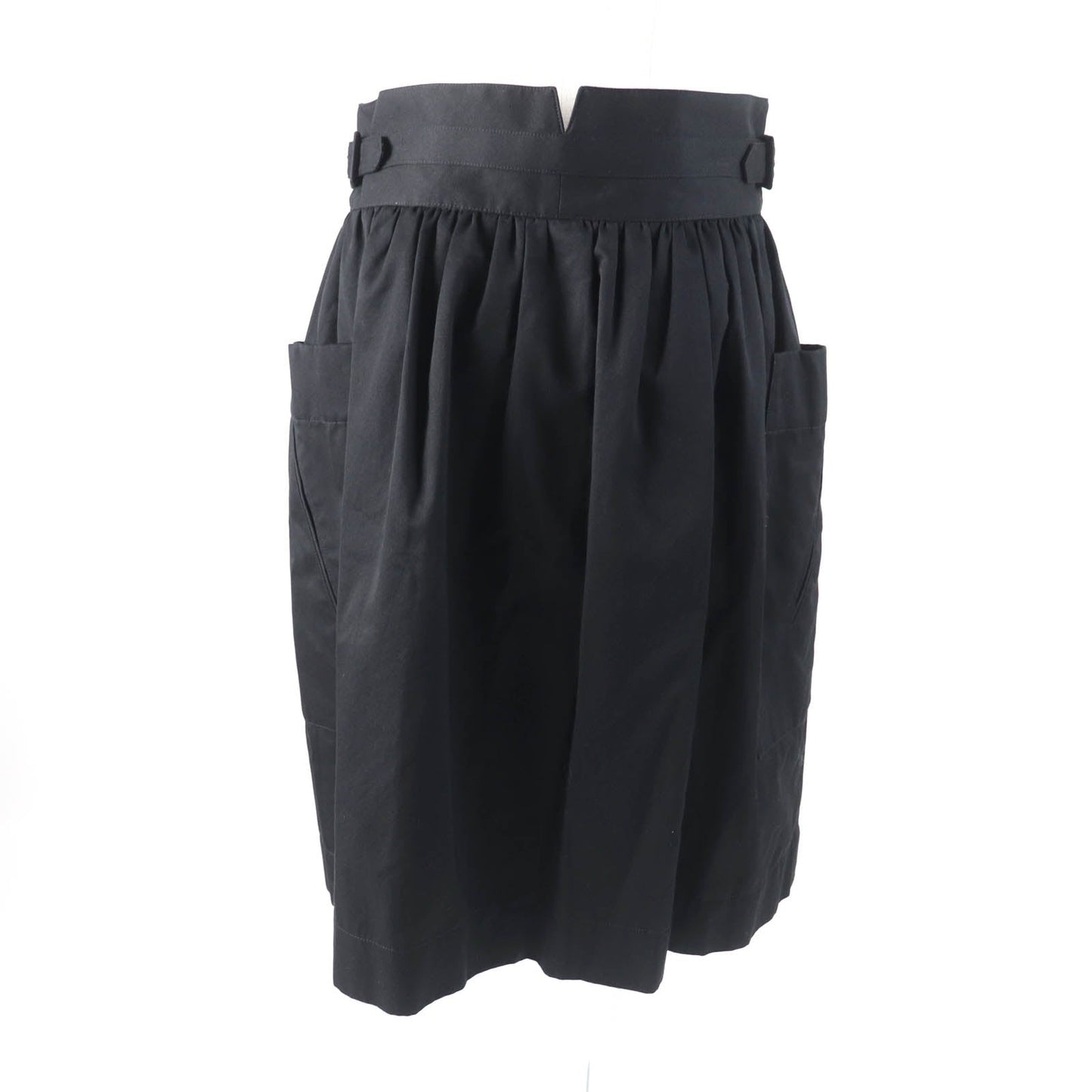 HERMES skirt Main: 100% cotton, some parts: sheep leather black Women 42  d