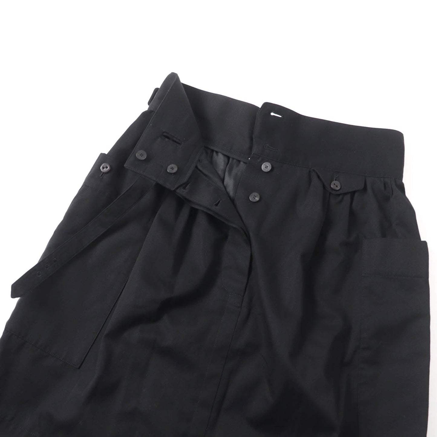 HERMES skirt Main: 100% cotton, some parts: sheep leather black Women 42  d