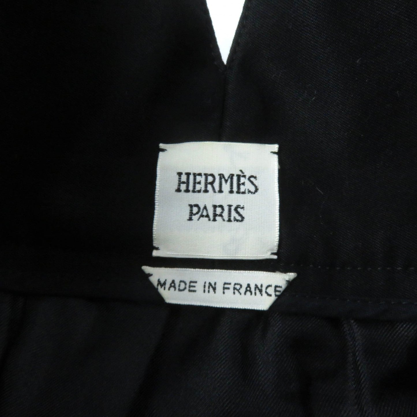 HERMES skirt Main: 100% cotton, some parts: sheep leather black Women 42  d