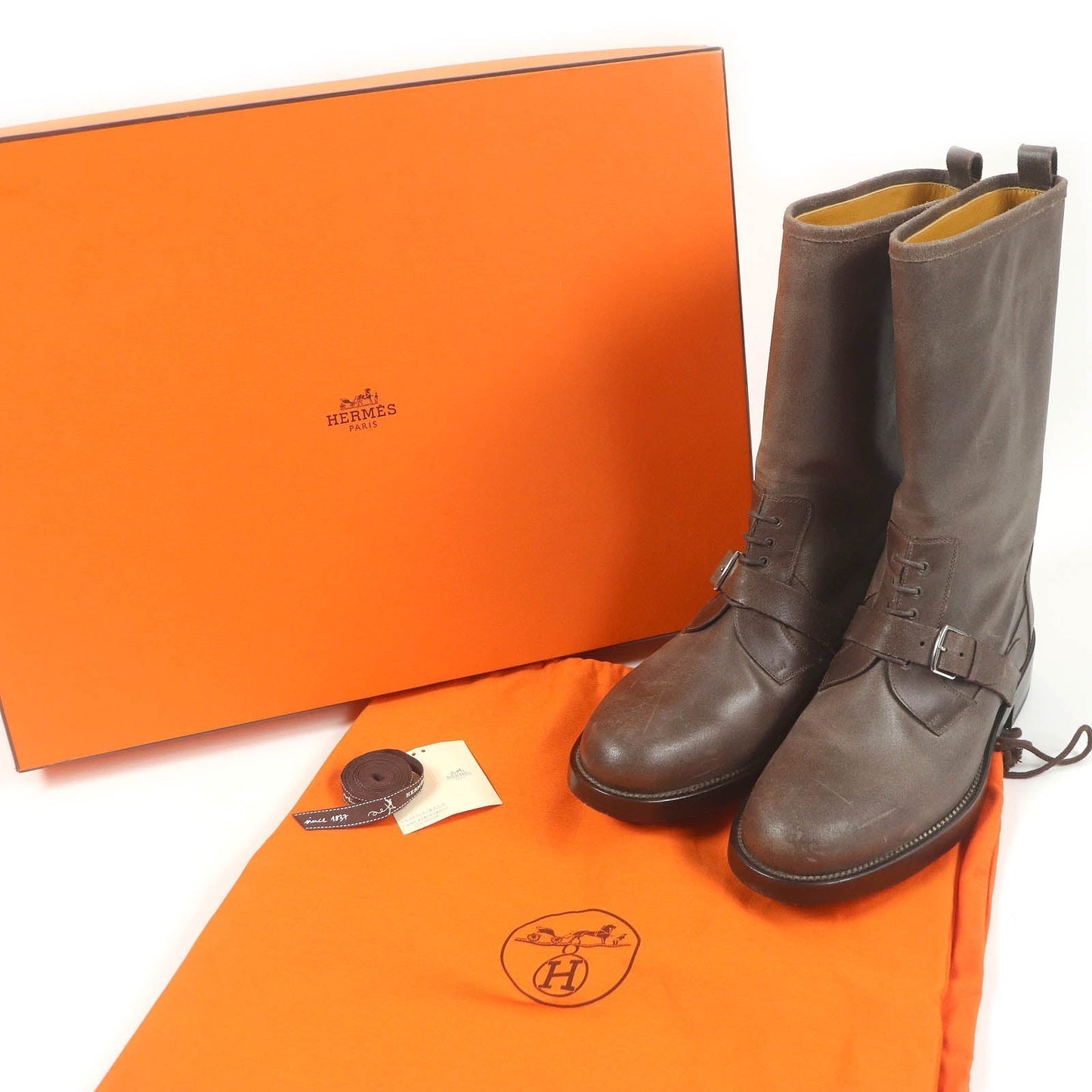 HERMES boots Main: Leather Brown mens 40  d