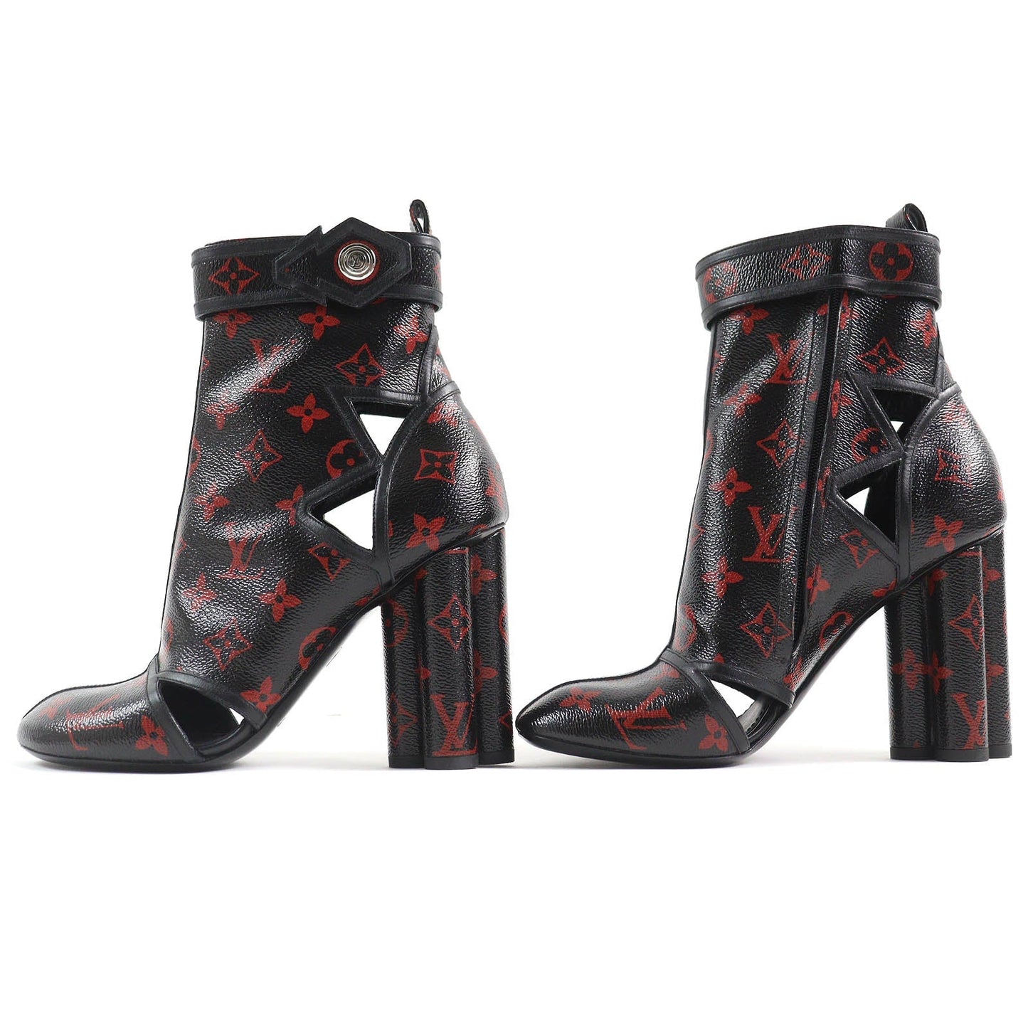 LOUIS VUITTON short boots Main: Leather Black red Women 37