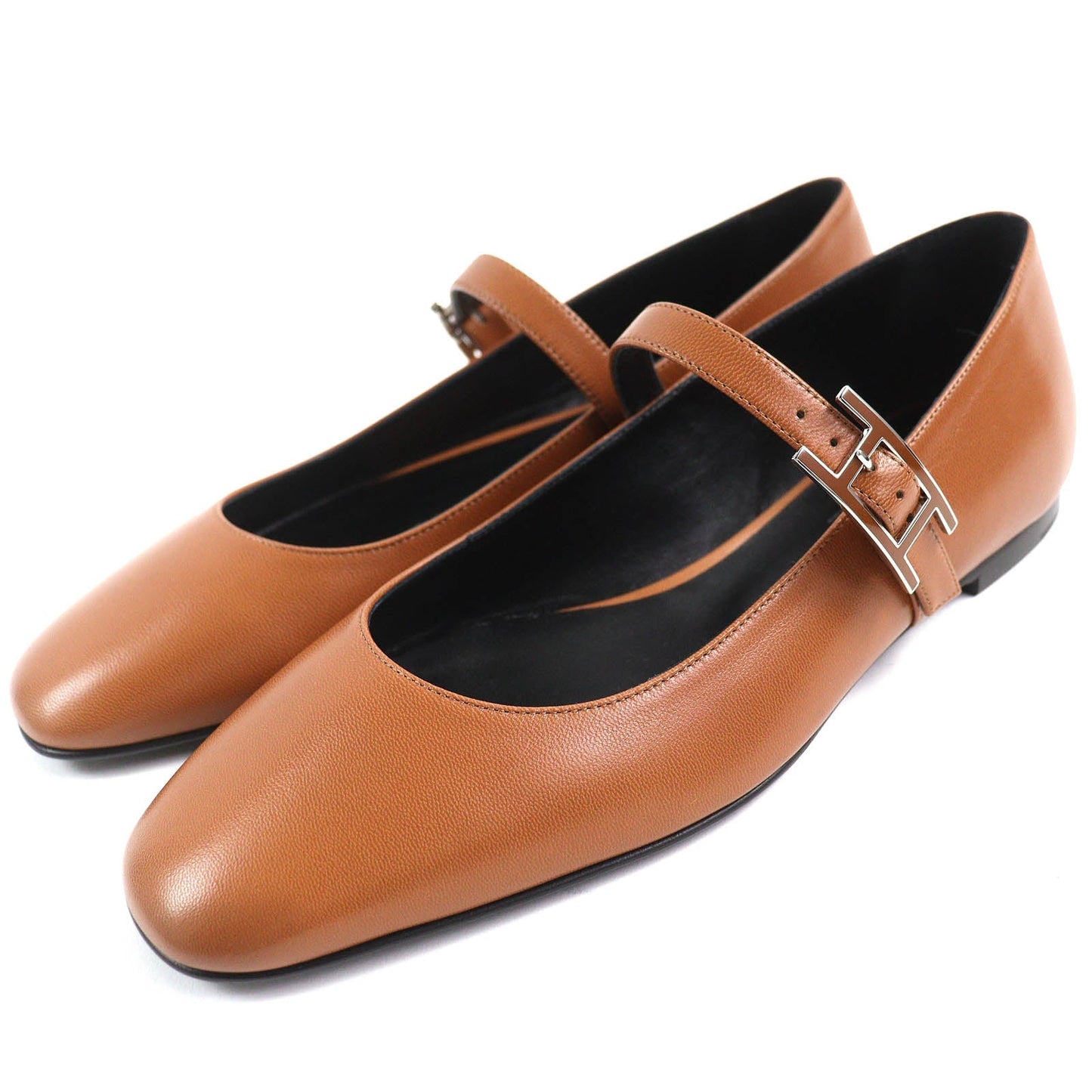 HERMES Ballet shoes 242047Z Main: Leather Maron Alzan Jane Women 36  d