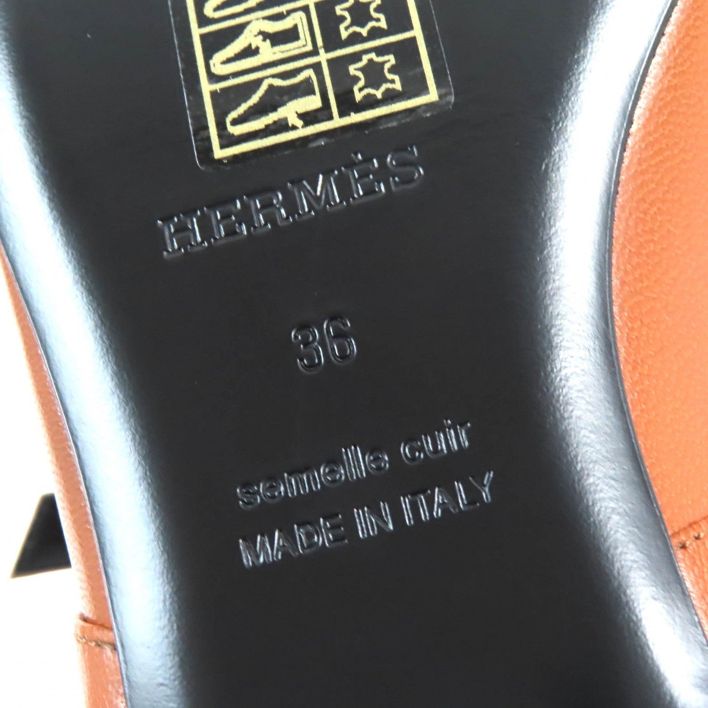 HERMES Ballet shoes 242047Z Main: Leather Maron Alzan Jane Women 36  d