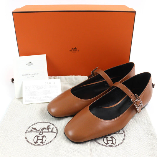 HERMES Ballet shoes 242047Z Main: Leather Maron Alzan Jane Women 36  d