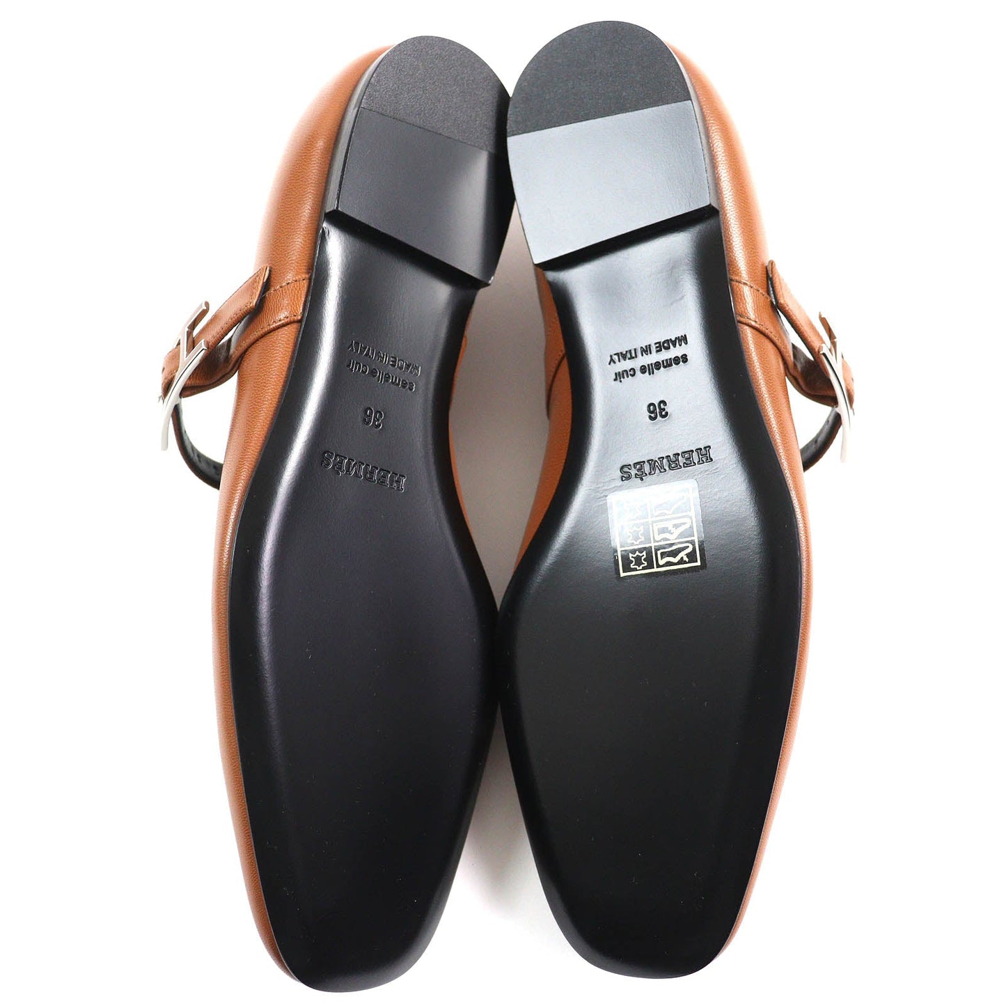 HERMES Ballet shoes 242047Z Main: Leather Maron Alzan Jane Women 36  d