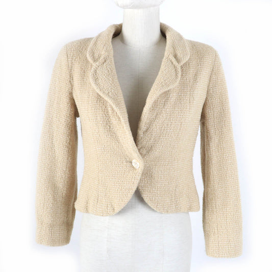 CHANEL Jacket 02C P18870V10901 Main: 75% wool, Main: 20% rayon, Main: 5% nylon, Lining: 95% silk, Lining: 5% elastane (polyurethane) beige Women 42