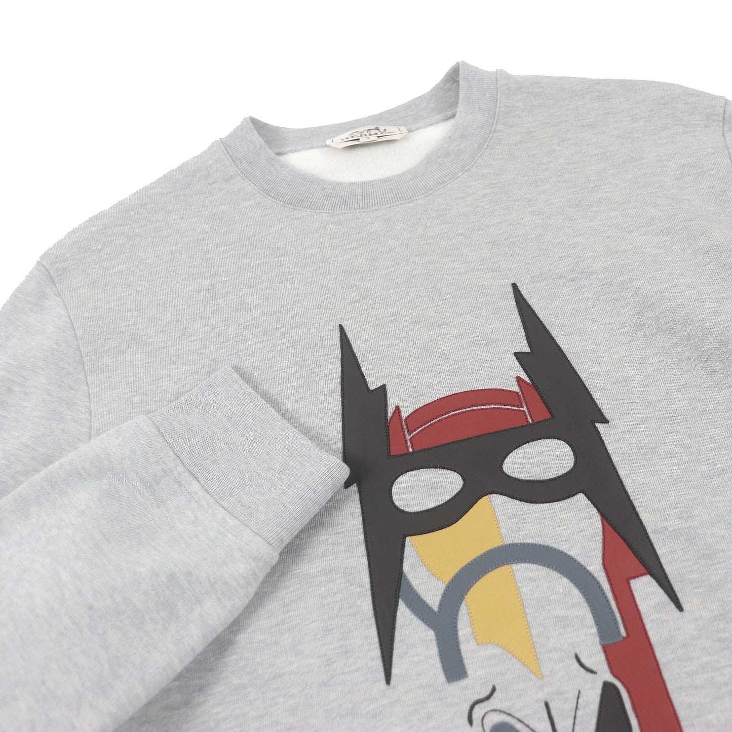 HERMES sweat Main: 100% cotton, Part: 90% cotton, Part: 10% polyurethane, Part: Sheep leather gray mens S  d