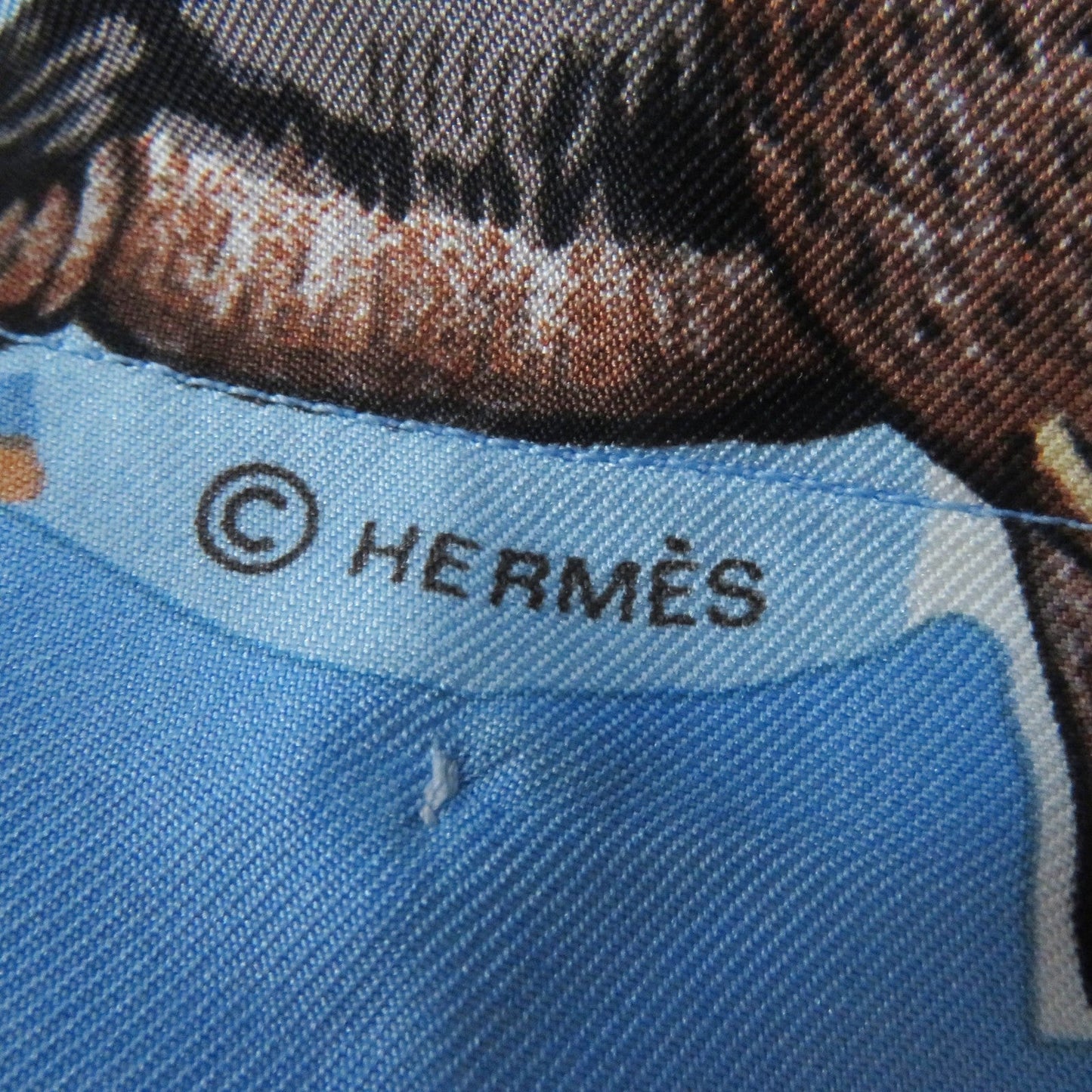 HERMES Short sleeve polo shirt Main: 100% silk, Main: 85% cotton, Main: 15% cashmere Light blue white The Precious Life of the Mediterranean Women M  d