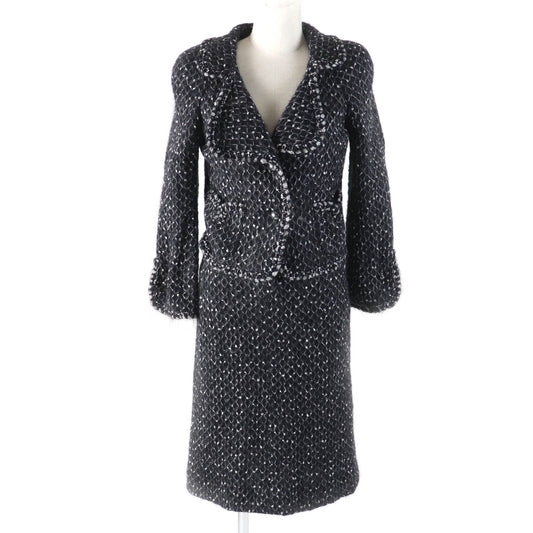 CHANEL setup 05A P26927 Outer: 50% polyamide, Outer: 50% mohair, Lining: 100% silk Black White Women 36