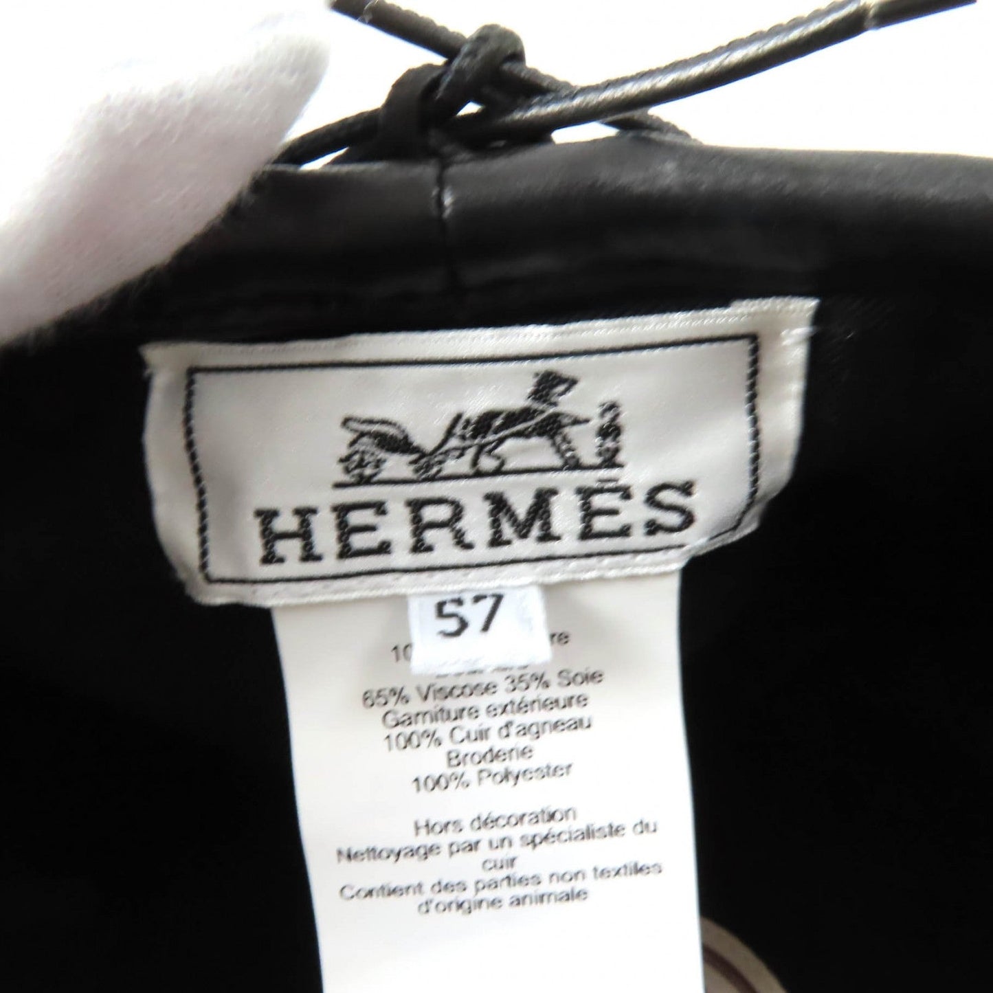HERMES beret H212010N Outer: 100% cashmere, Part: Sheepskin, Part: 100% polyester, Lining: 65% rayon, Lining: 35% silk gray Women 57  d