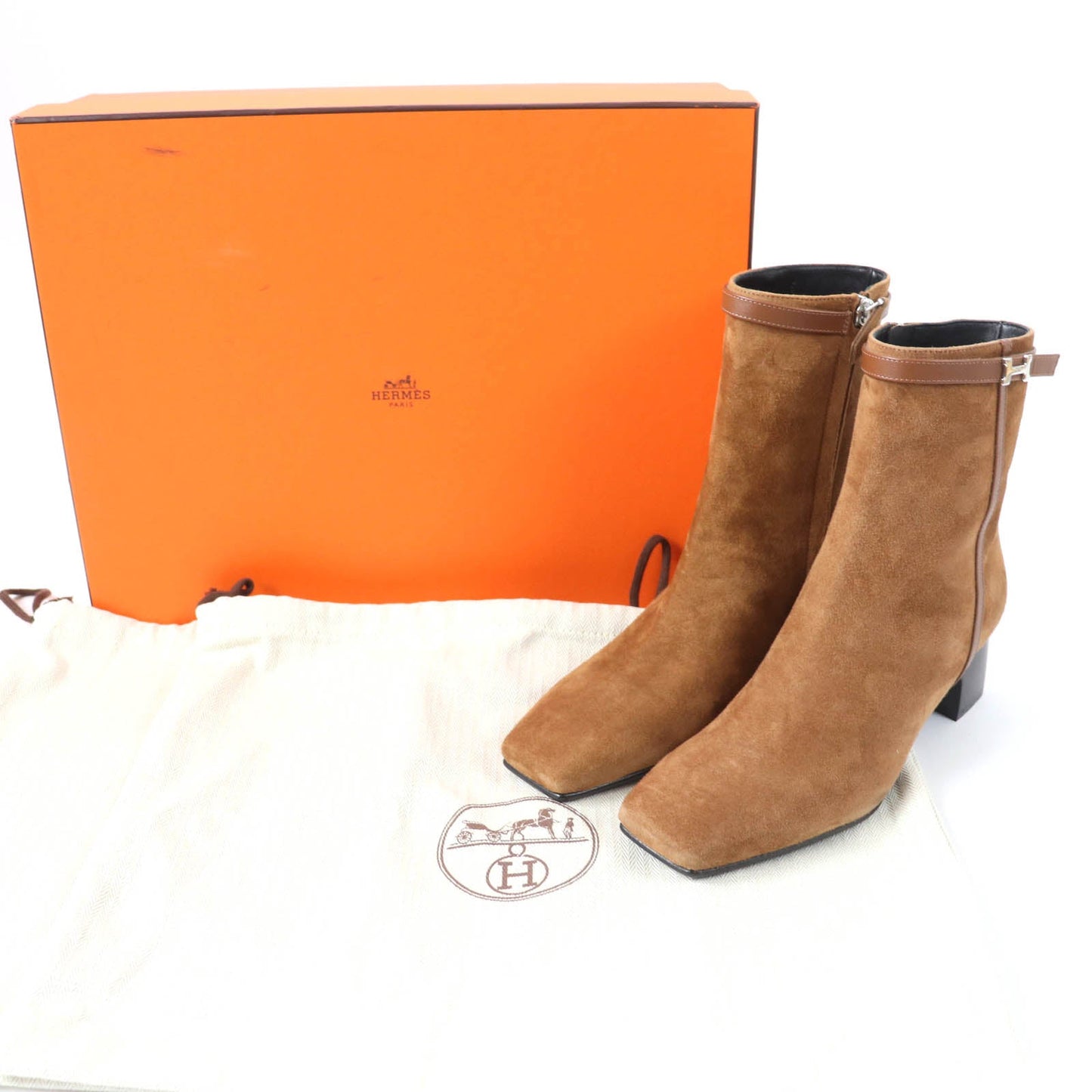 HERMES short boots Main: Suede leather Brown Oh Mage Women 36  d