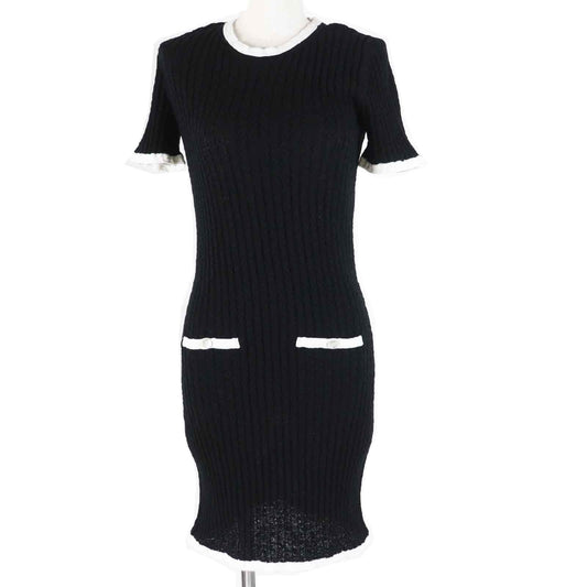 CHANEL one piece P72078 Outer: 100% cotton, part: 80% cotton, part: 16% polyamide, part: 4% elastane, part: 100% silk Black White Women 36