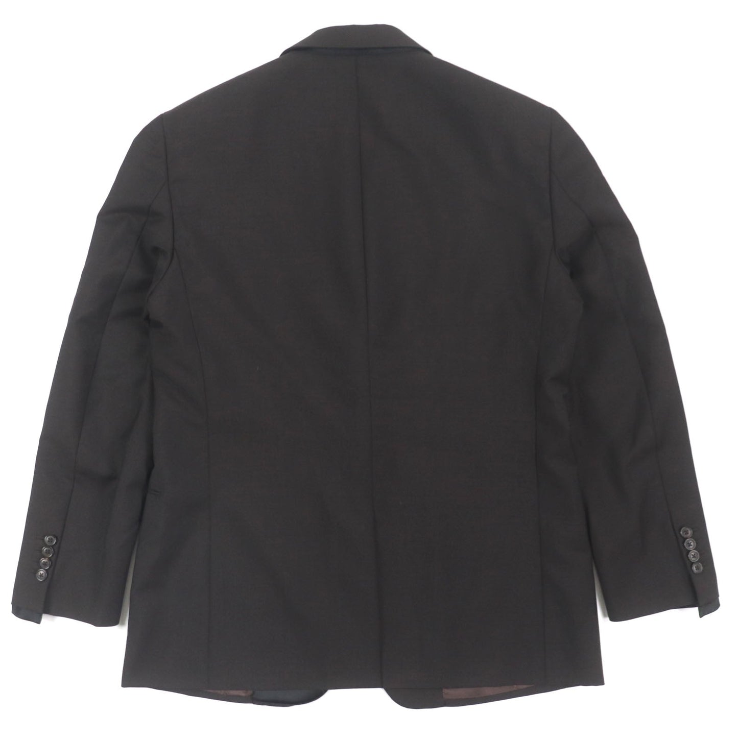 HERMES tailored jacket Outer: 73% wool, Outer: 27% mohair, Part: 100% silk, Lining: 100% cupra, Lining: 100% silk Dark brown mens 52  d
