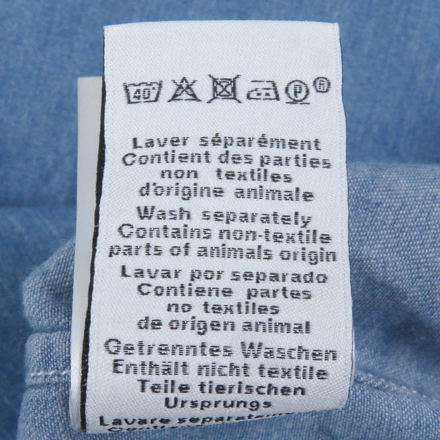 HERMES Short sleeve shirt Main: 100% cotton Indigo blue mens 37  d