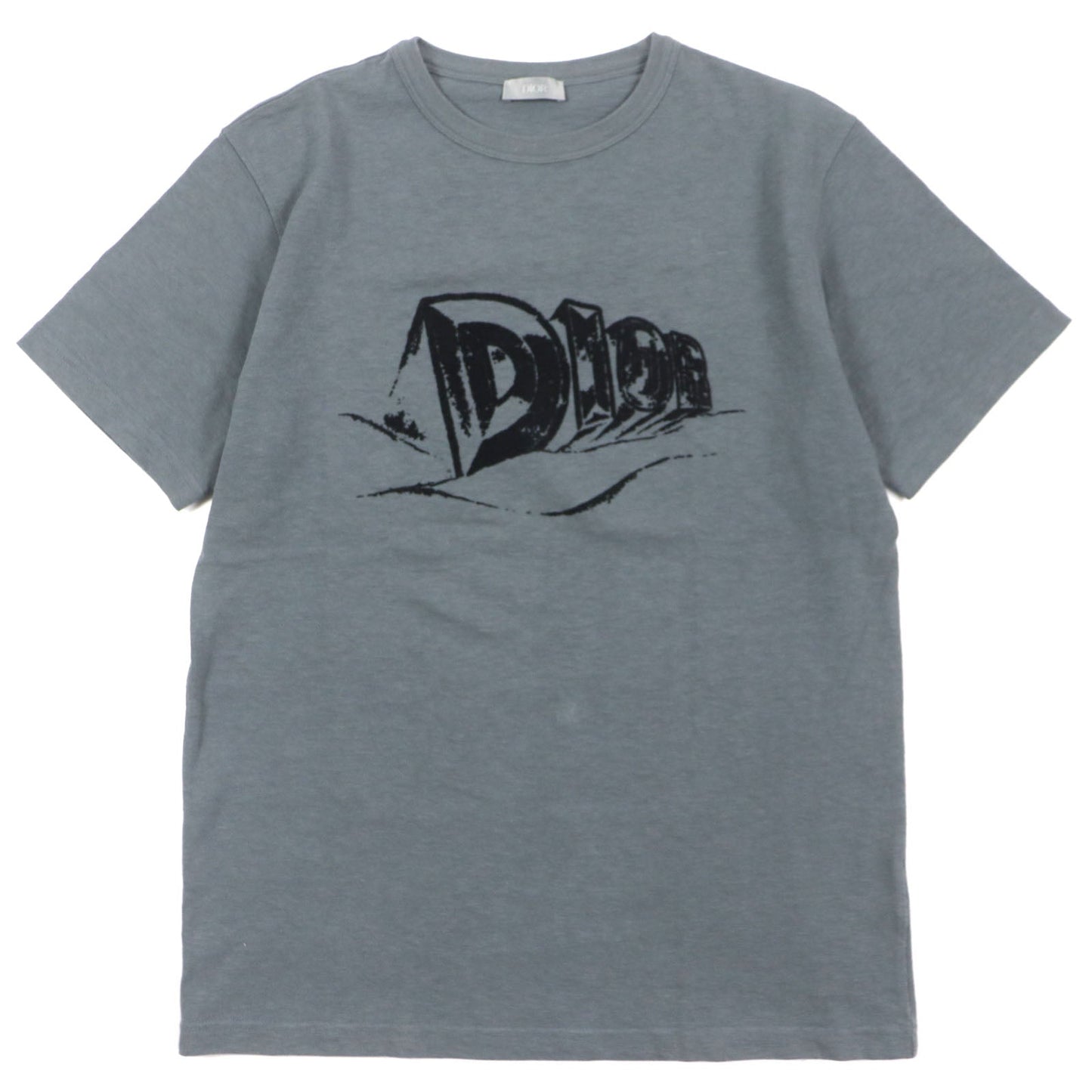 Dior Slub Cotton Jersey T-Shirt Gray S