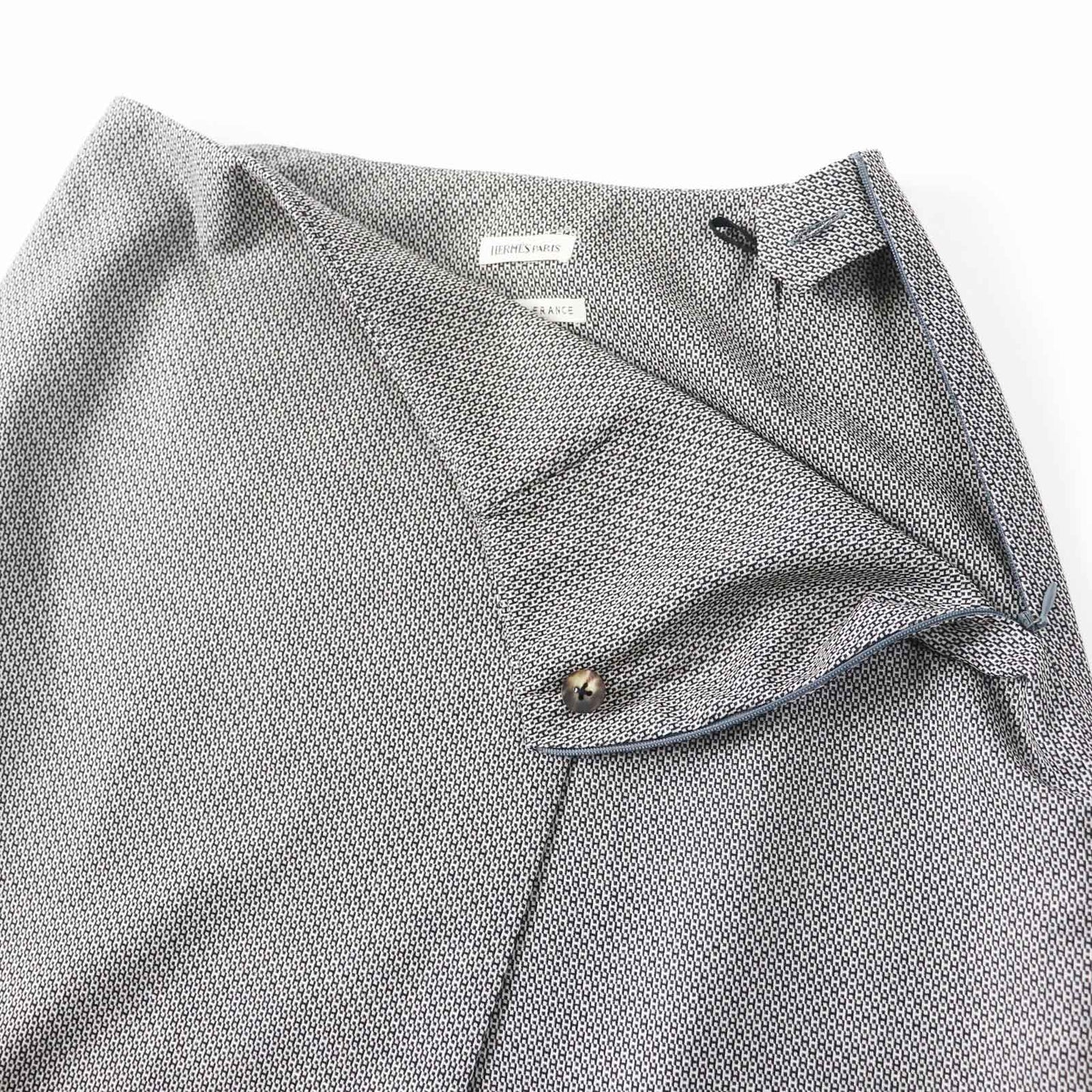 HERMES skirt Outer material: 90% wool, Outer material: 10% silk Black beige Margiela period Women 34  d