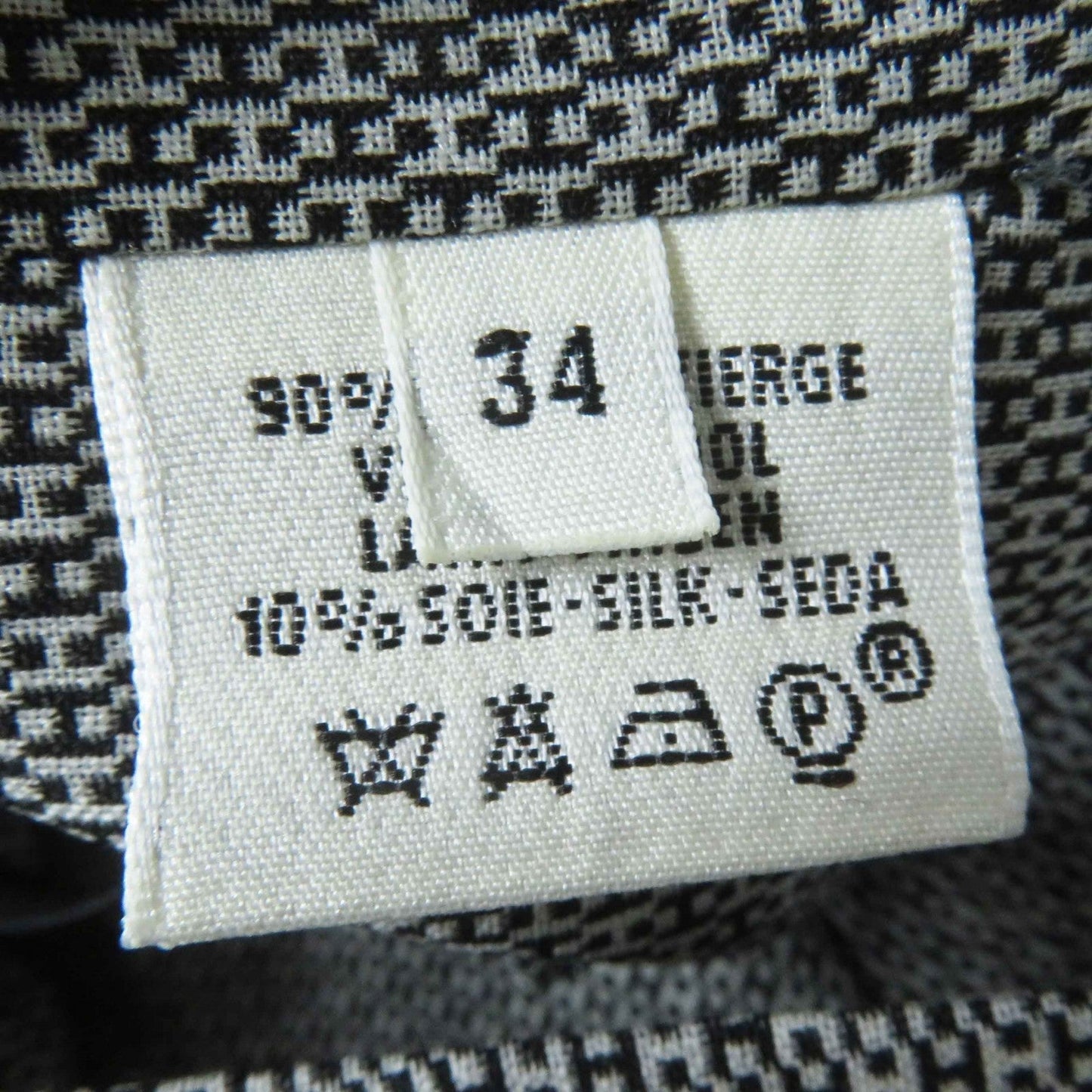HERMES skirt Outer material: 90% wool, Outer material: 10% silk Black beige Margiela period Women 34  d