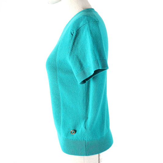 HERMES Short sleeve knit 4E2600D1 Main: 100% cashmere Emerald green Women 38  d