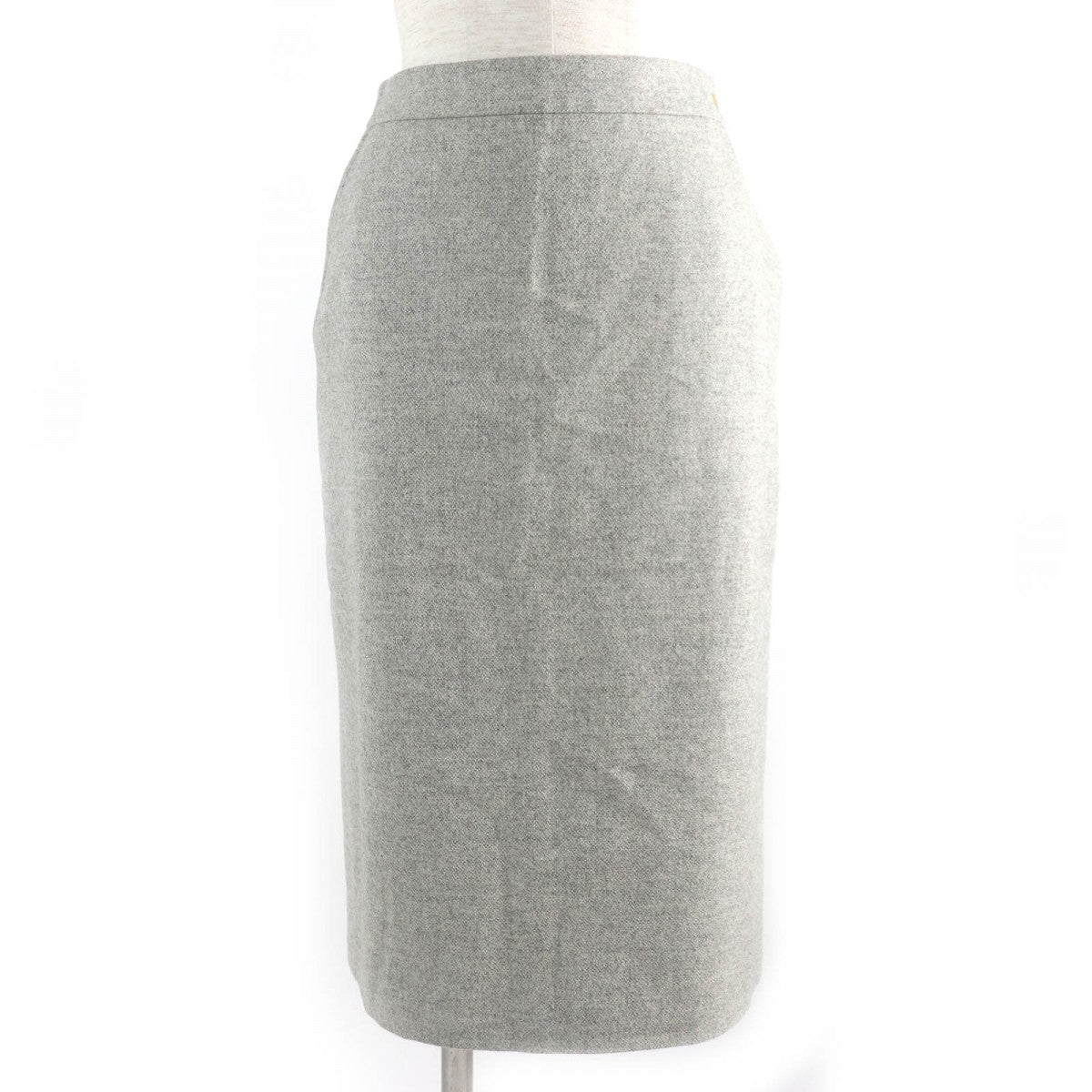 HERMES skirt Outer: 85% wool, Outer: 15% cashmere, Lining: 100% silk Light gray Women 38  d