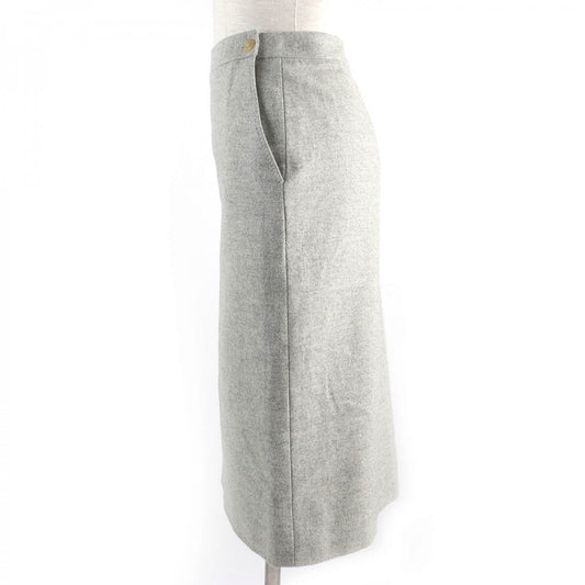HERMES skirt Outer: 85% wool, Outer: 15% cashmere, Lining: 100% silk Light gray Women 38  d