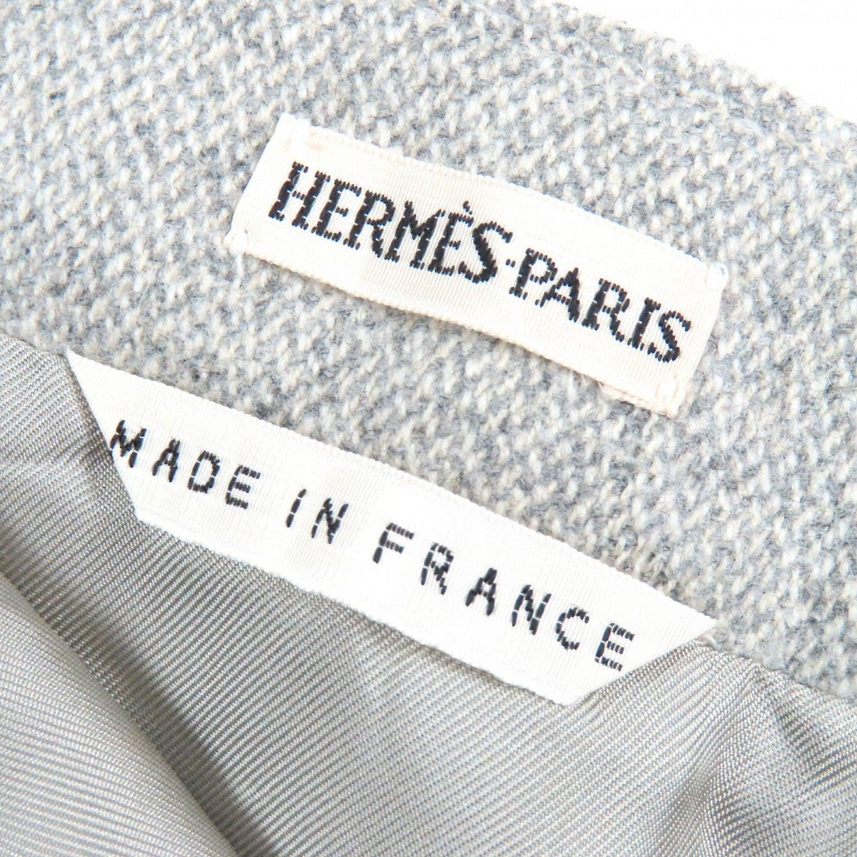 HERMES skirt Outer: 85% wool, Outer: 15% cashmere, Lining: 100% silk Light gray Women 38  d
