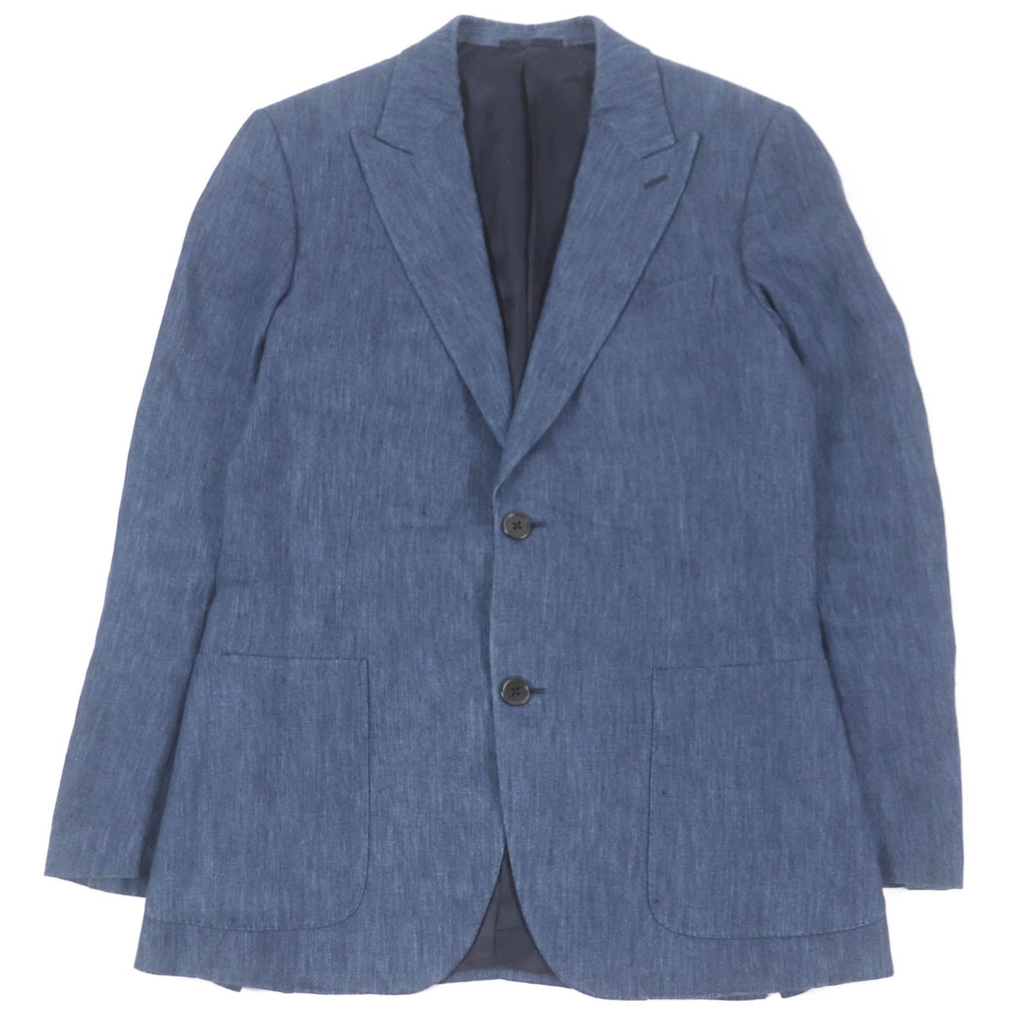HERMES tailored jacket Outer: 100% linen, lining: 100% cupra blue mens 46  d