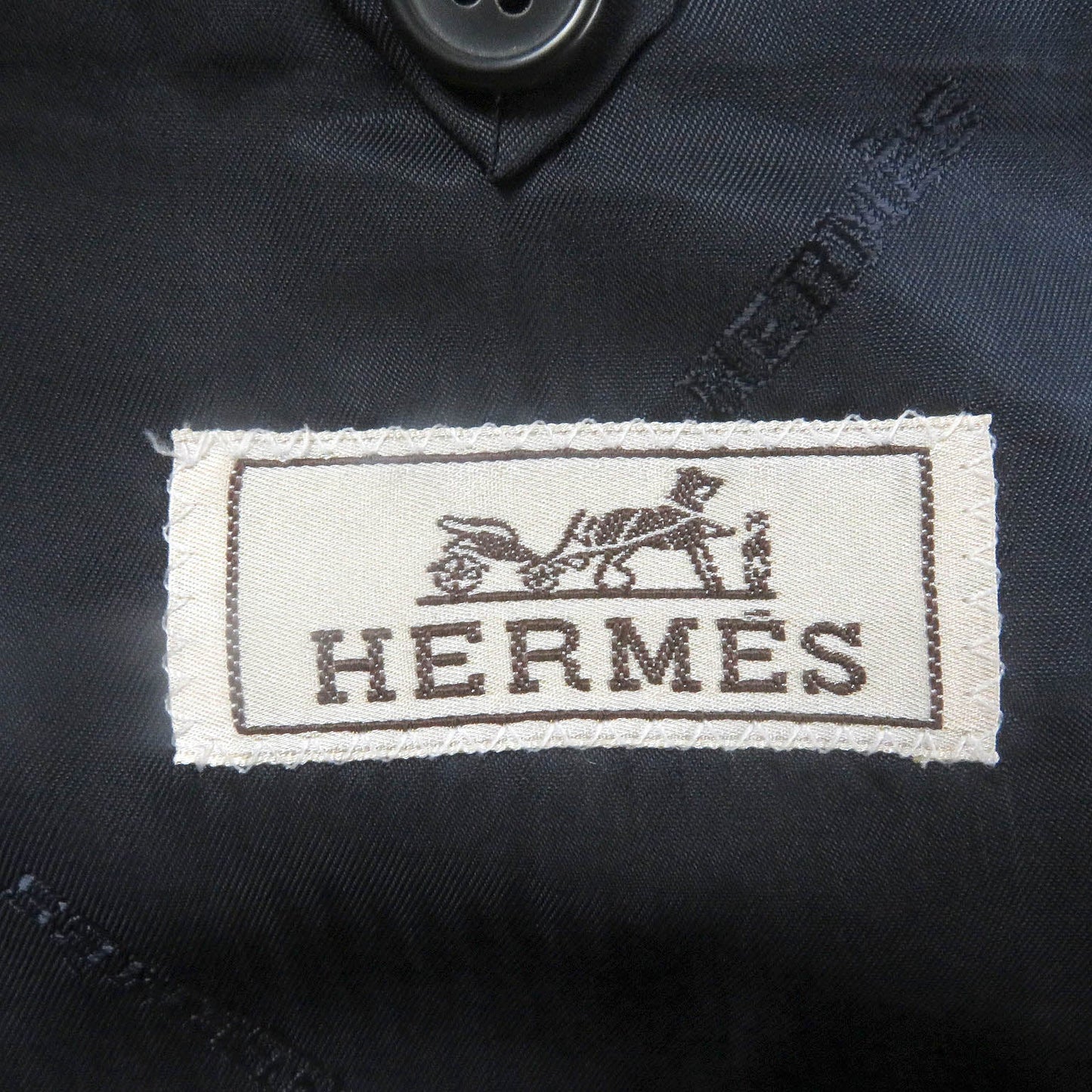 HERMES tailored jacket Outer: 100% linen, lining: 100% cupra blue mens 46  d