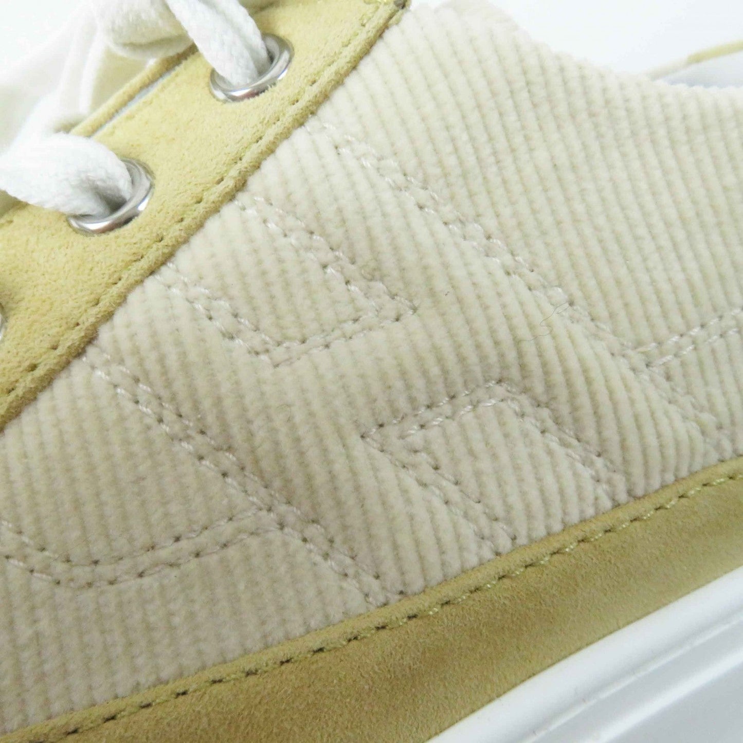 HERMES sneakers Main: Corduroy, Main: Suede leather Beige white deep Women 39  d