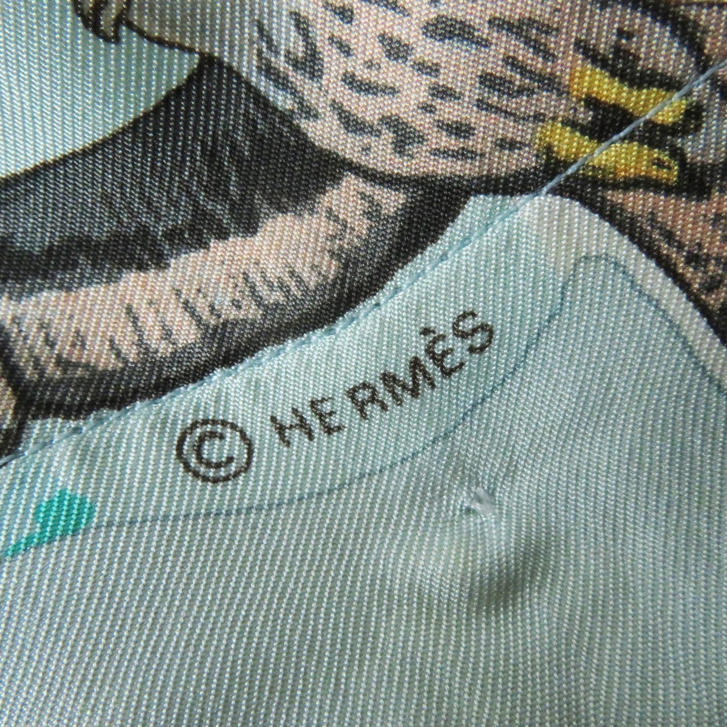 HERMES Short sleeve polo shirt Outer material: 100% silk, Outer material: 85% cotton, Outer material: 15% cashmere Light blue type The Precious Life of the Mediterranean Women M  d