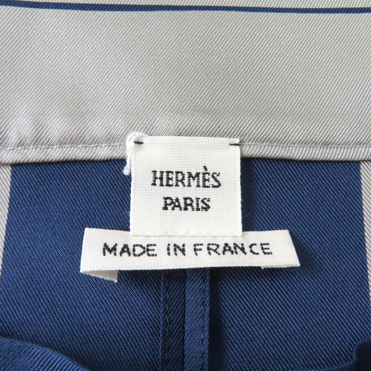 HERMES tops Main: 100% silk Gray navy Women 36  d
